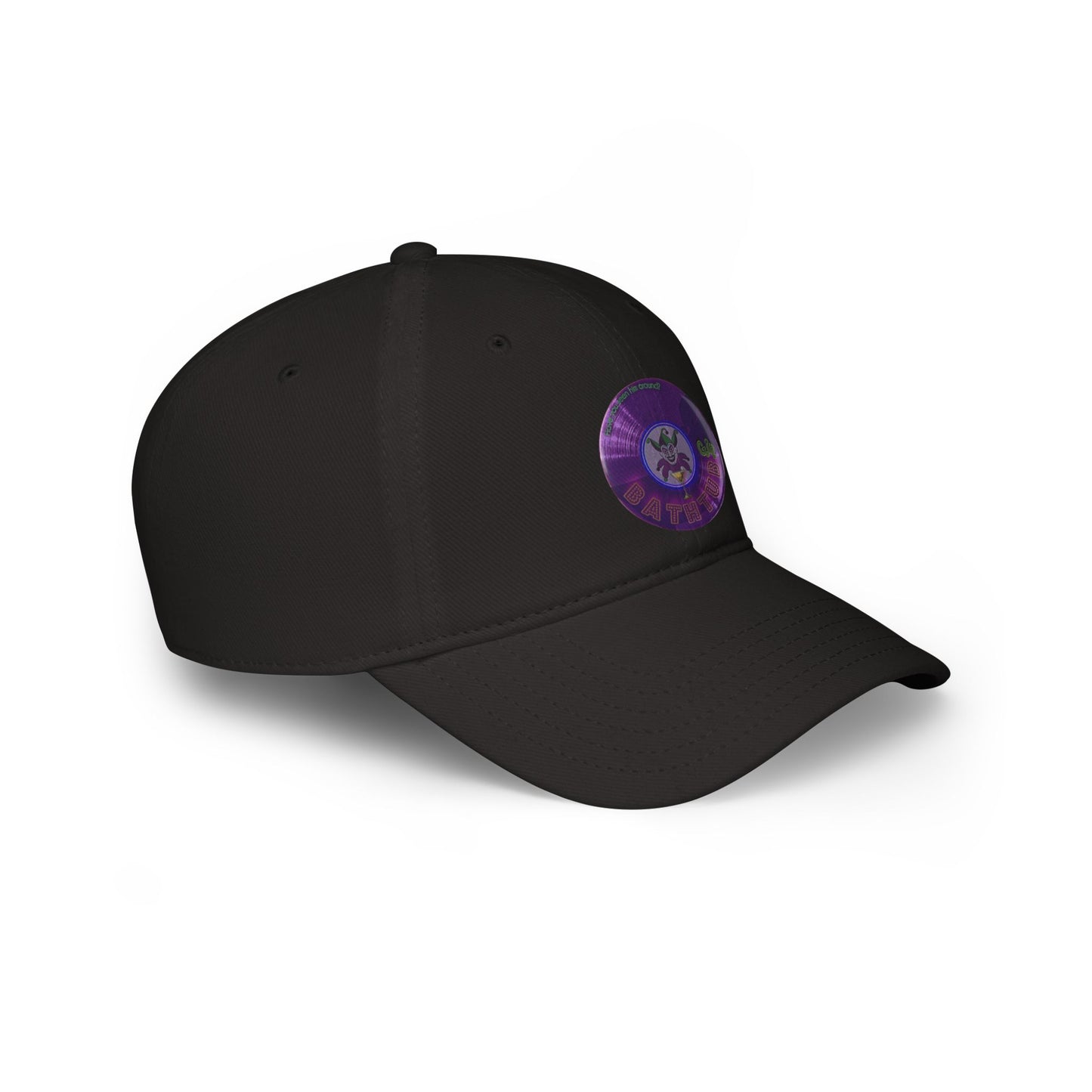 Lumpy Donut Baseball Cap - "The Joker's Personal Cap - Troubadour Edition" - variant 3 - vivid purple record donut w/