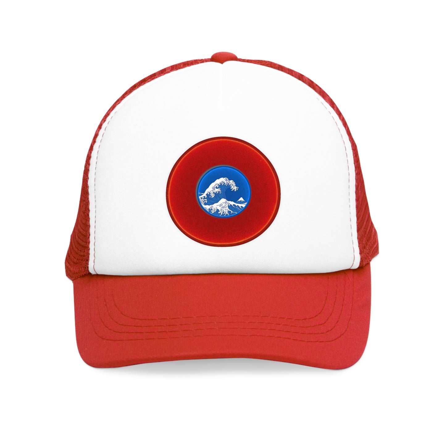 Lumpy Trucker Hat - "Sea is so Wide Donut" - red donut