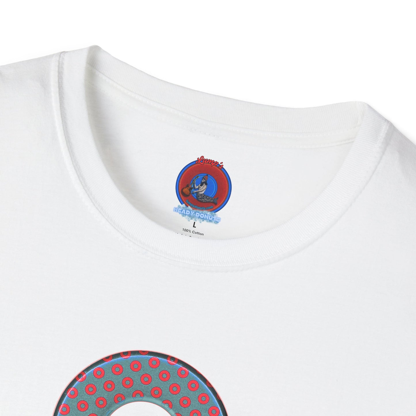 Plain Donuts/Unisex Soft-Style - "Plain Electric Paradoxical Donuts" - steel blue/red donuts