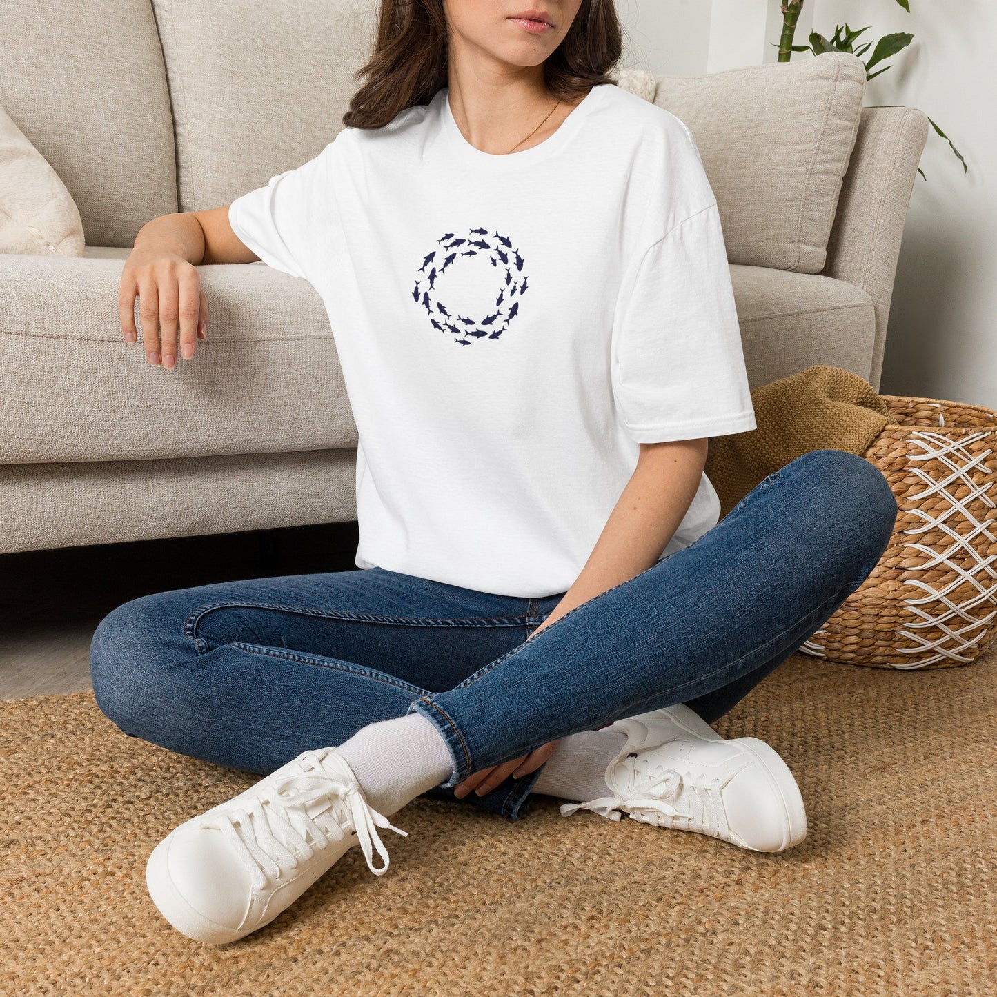 Classic Donut Tee - Unisex Soft-Style - "Skoolie of Phishies" - fish donut - variant 3