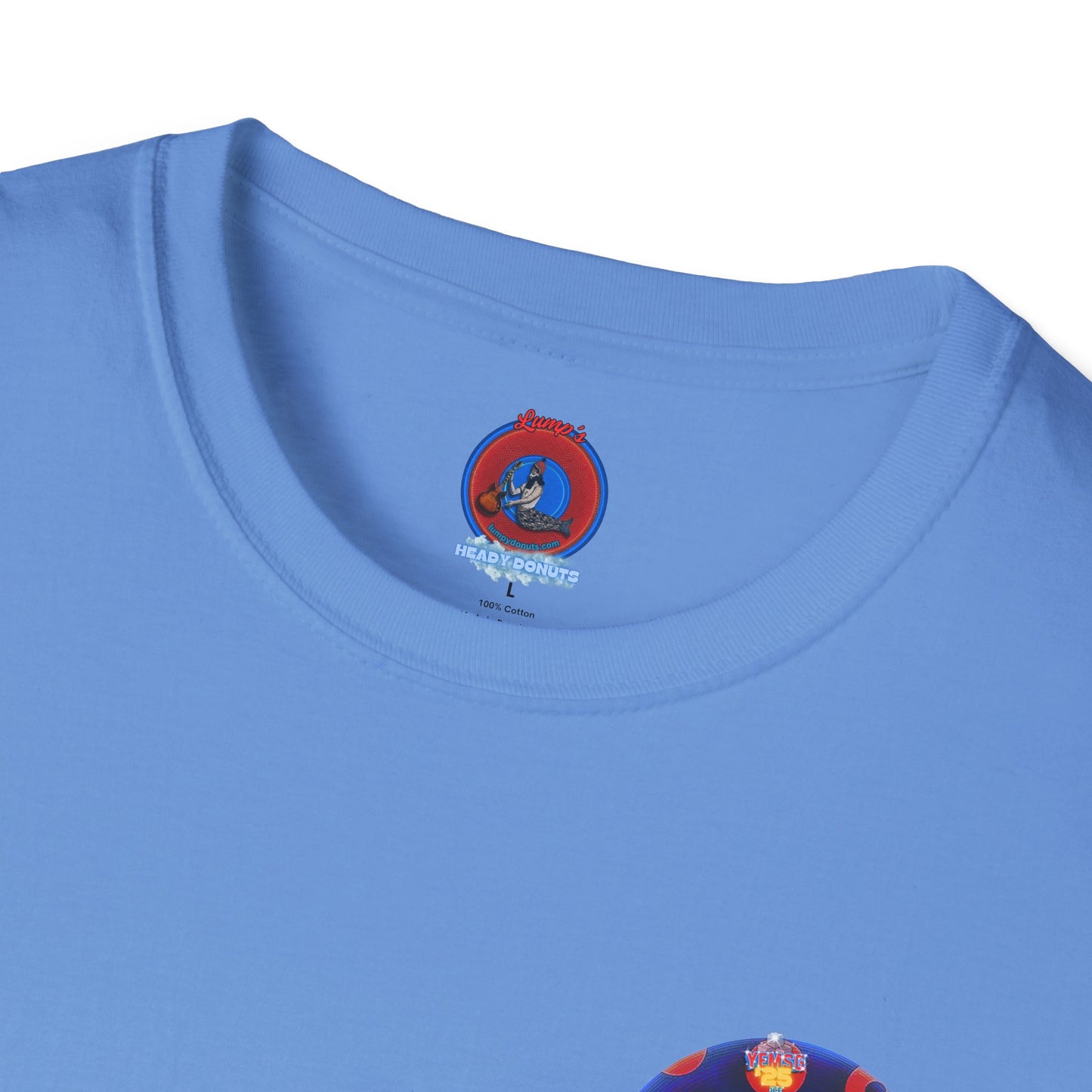 Classic Donut Tee - Unisex Soft-Style - "Blow this Popsicle Stand" - blue/red paradox bomb pop donut - variant 3