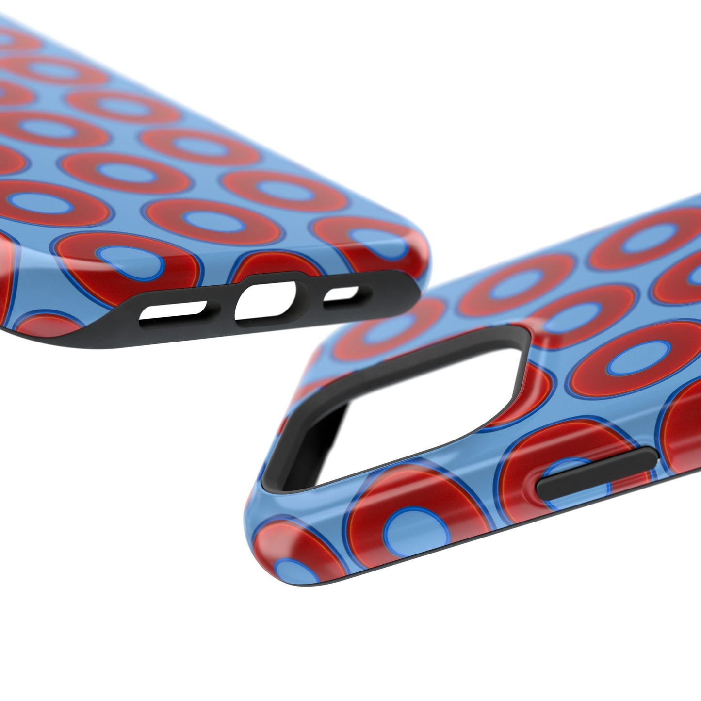 Magnetic Tough Donut Case - red vivid donut print w/light blue background