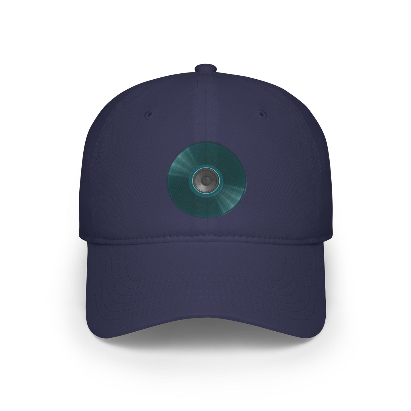 Lumpy Donut Baseball Cap - "Plain Speaker Donut" - dark teal vivid record donut w/