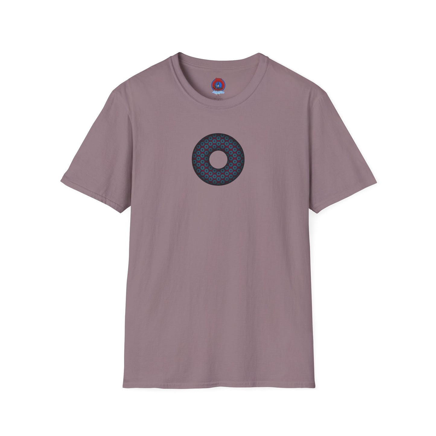 Plain Donuts/Unisex Soft-Style - "Plain Paradoxical Grided Donuts" - dark teal/dark purple donuts
