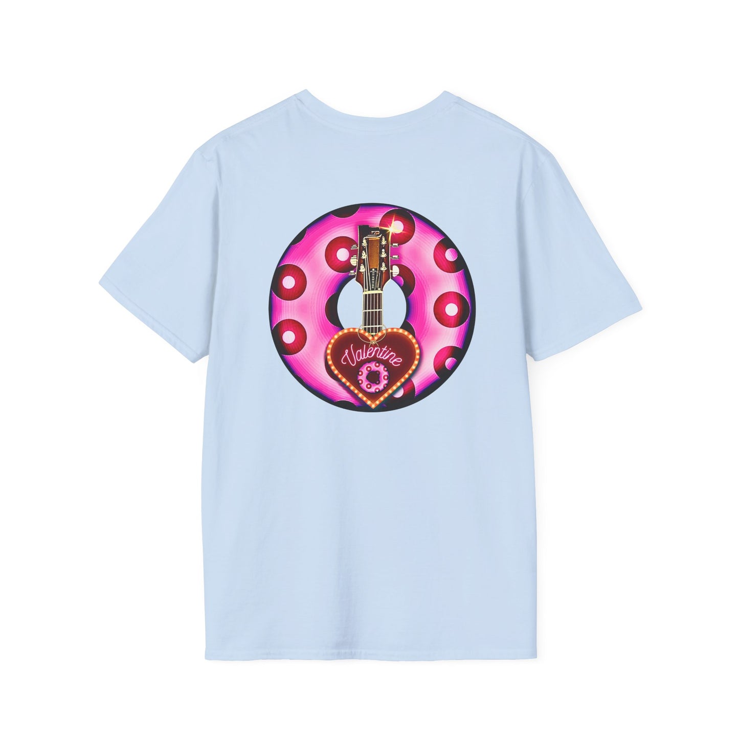 Classic Donut Tee - Unisex Soft-Style - "Would You Be My Donut?" - paradoxical bubblegum pink/red donut - variant 2