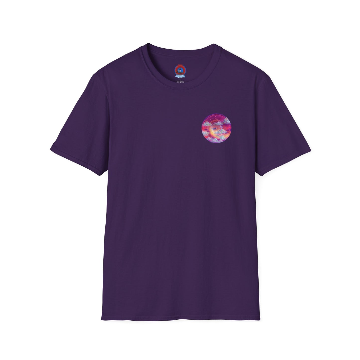 Classic Donut Tee - Unisex Soft-Style - "Conjurers of Donuts" - series 1.0  - magenta/purple donut