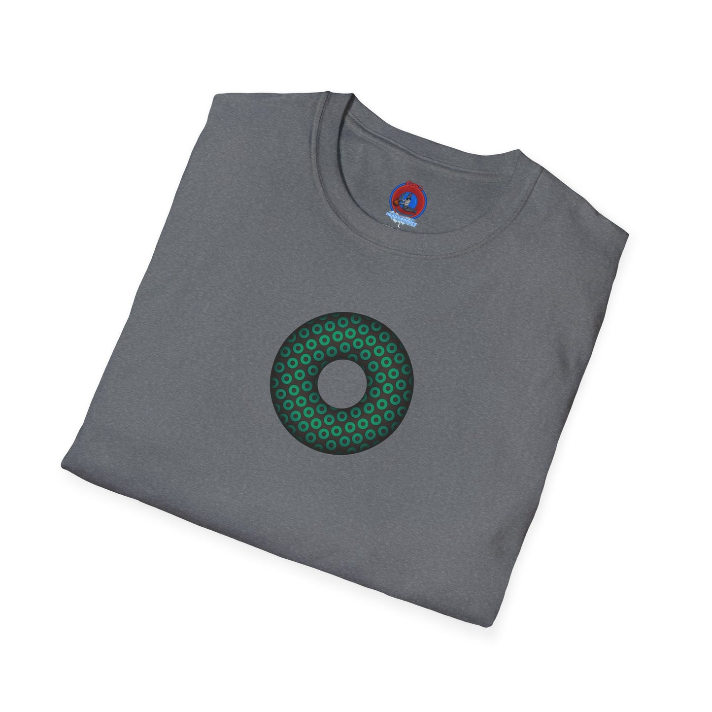 Plain Donuts/Unisex Soft-Style - "Plain Paradoxical Grided Donuts" - green/dark gray donuts
