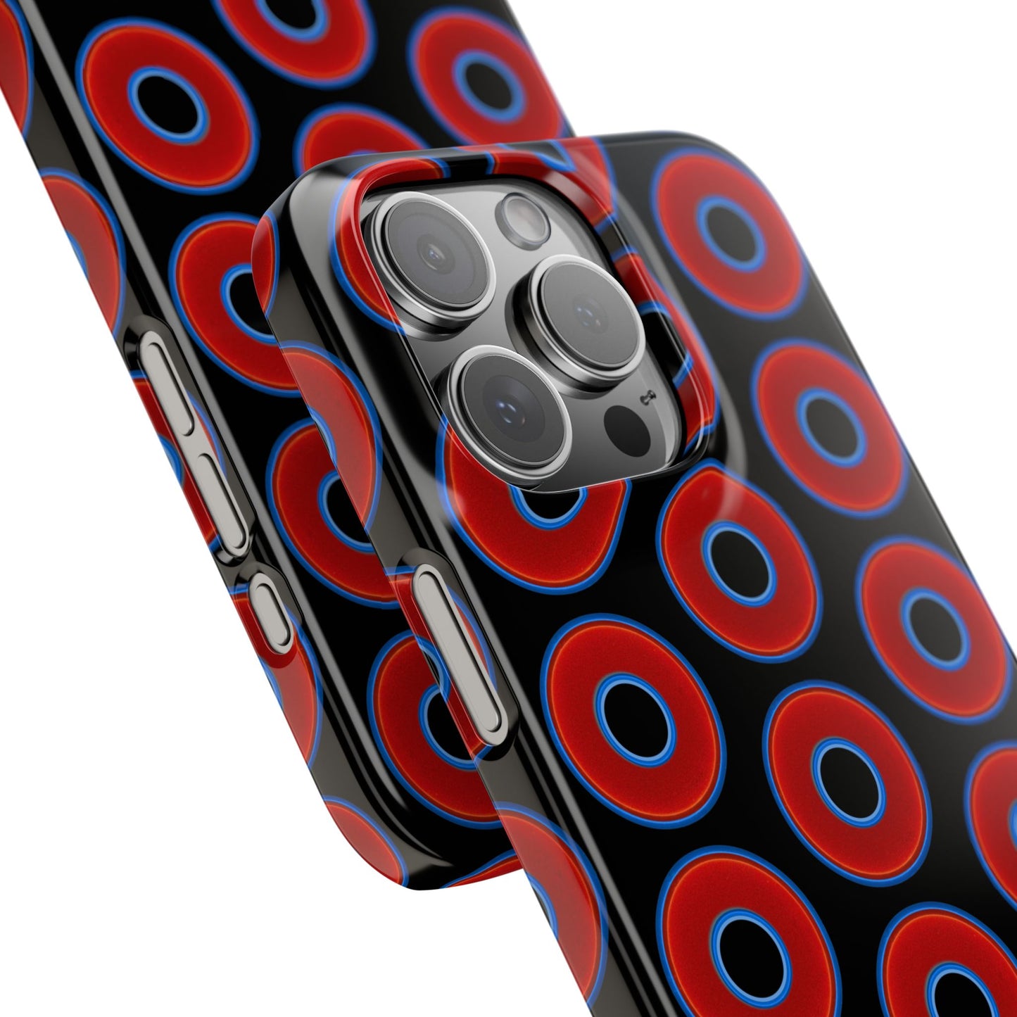 Lumpy Donut Snap Case - red vivid donut print w/black background