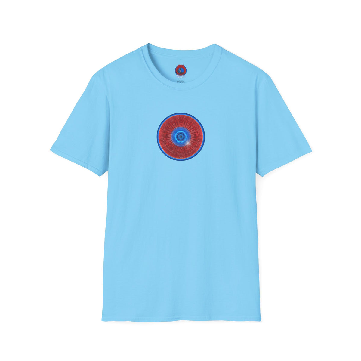 Classic Donut Tee - Unisex Soft-Style - "Graphic Translation Tee Shirt" - vivid red/blue tube donut - variant 1
