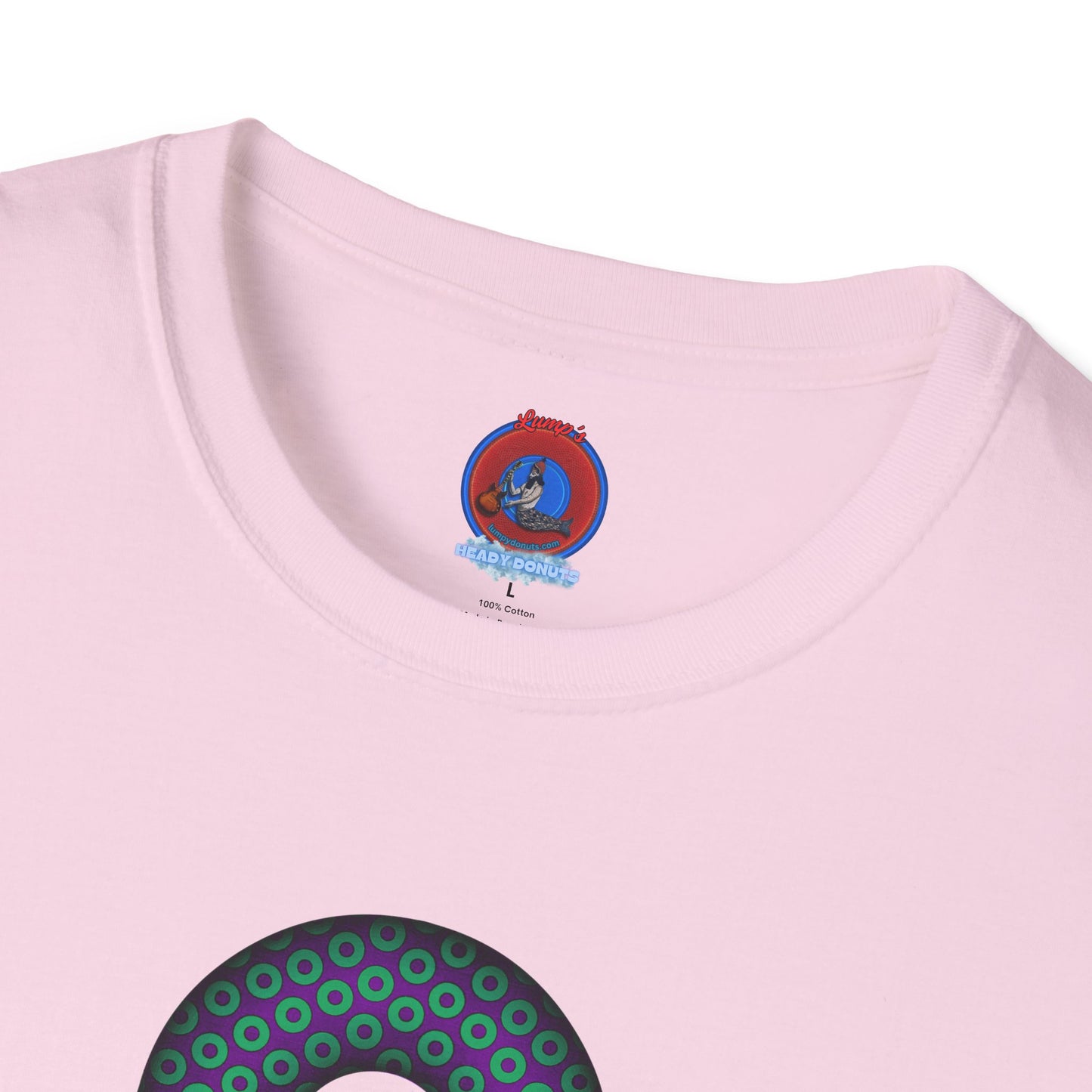 Plain Donuts/Unisex Soft-Style - "Plain Paradoxical Grided Donuts" - green/purple donuts