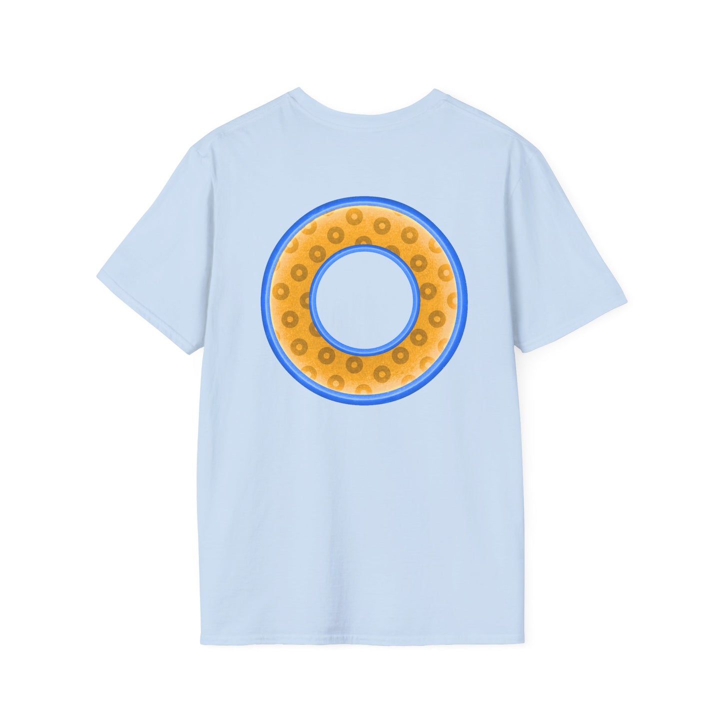 Plain Donuts/Unisex Soft-Style - "Plain Wide Mouthed Paradoxical Donuts" - yellow/light blue donuts