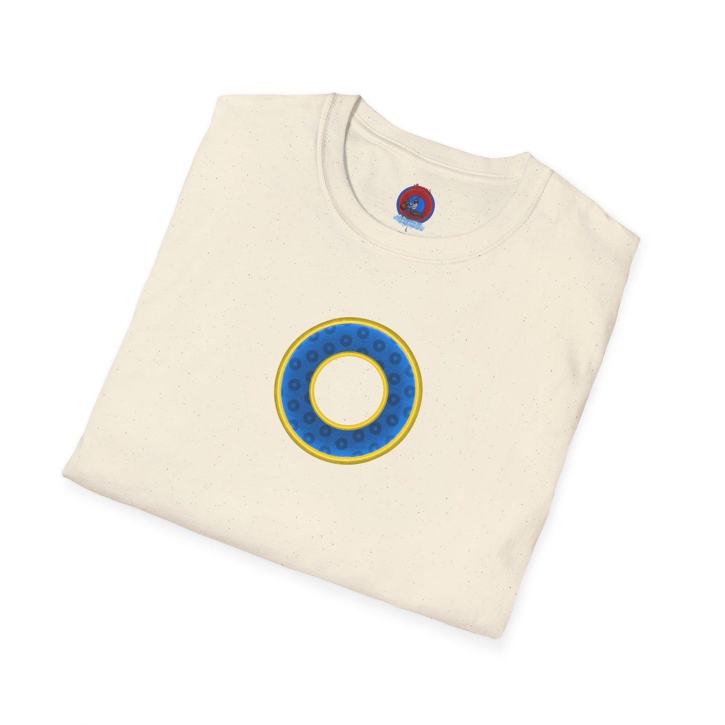 Plain Donuts/Unisex Soft-Style - "Plain Wide Mouthed Paradoxical Donuts" - blue/yellow donuts