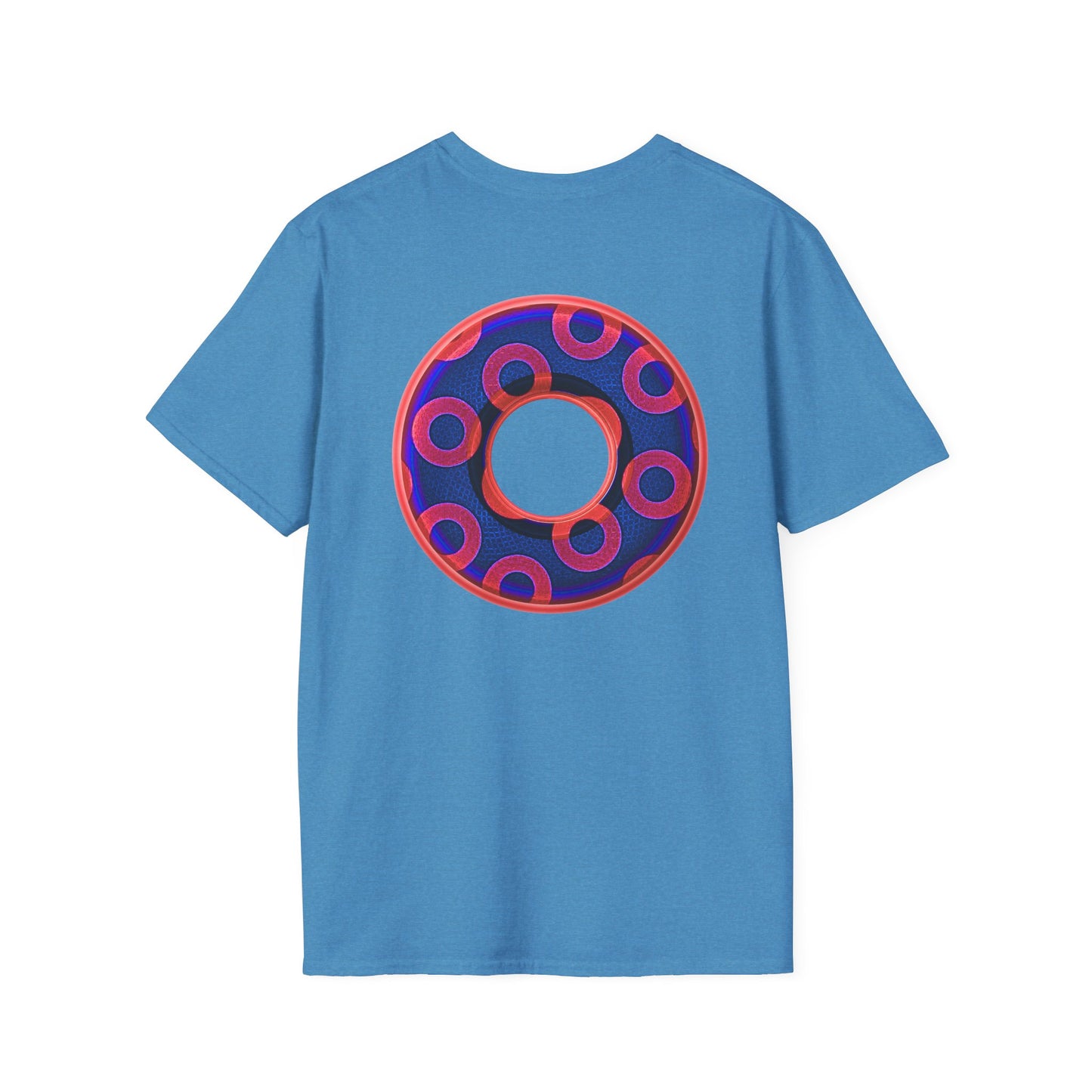 Plain Donuts/Unisex Soft-Style - "Plain Rustic Paradoxical Donuts" - red/dark royal blue donuts