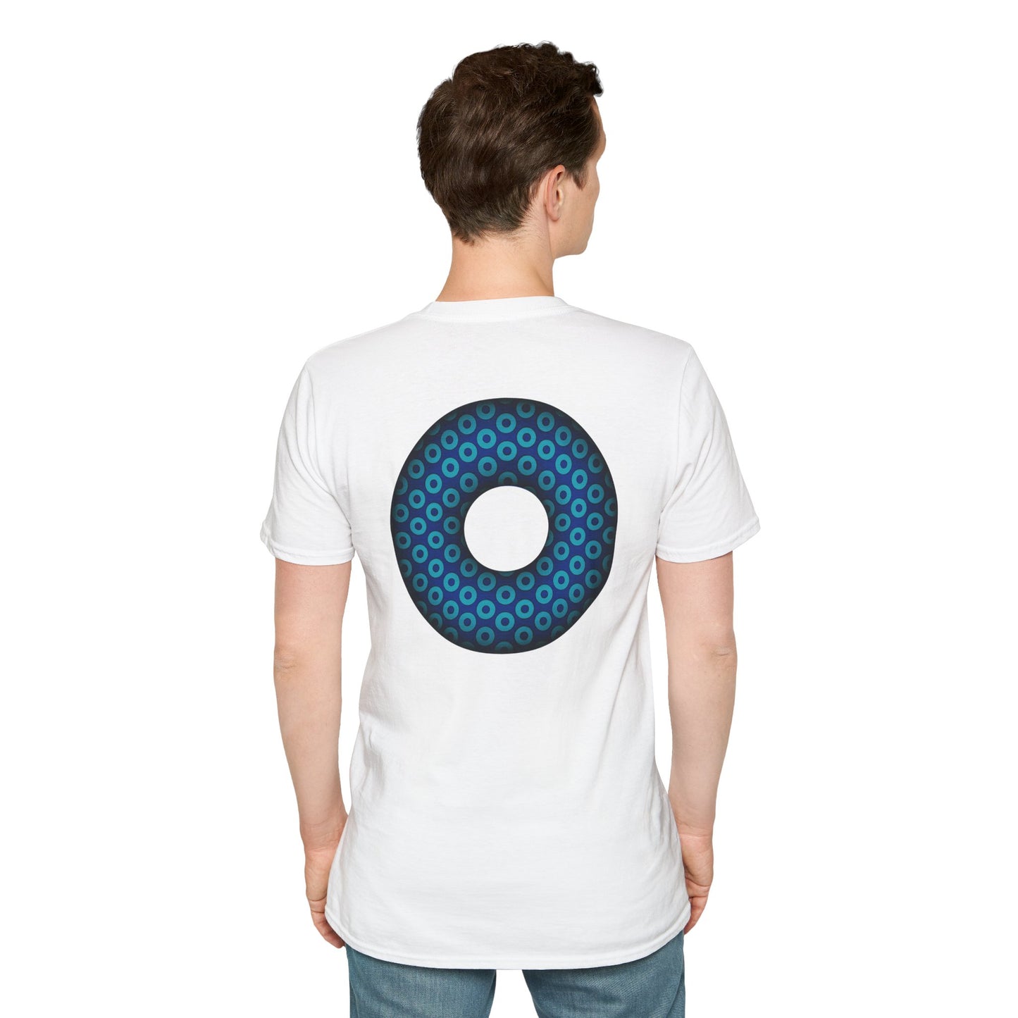 Plain Donuts/Unisex Soft-Style - "Plain Paradoxical Grided Donuts" - light blue/dark blue donuts
