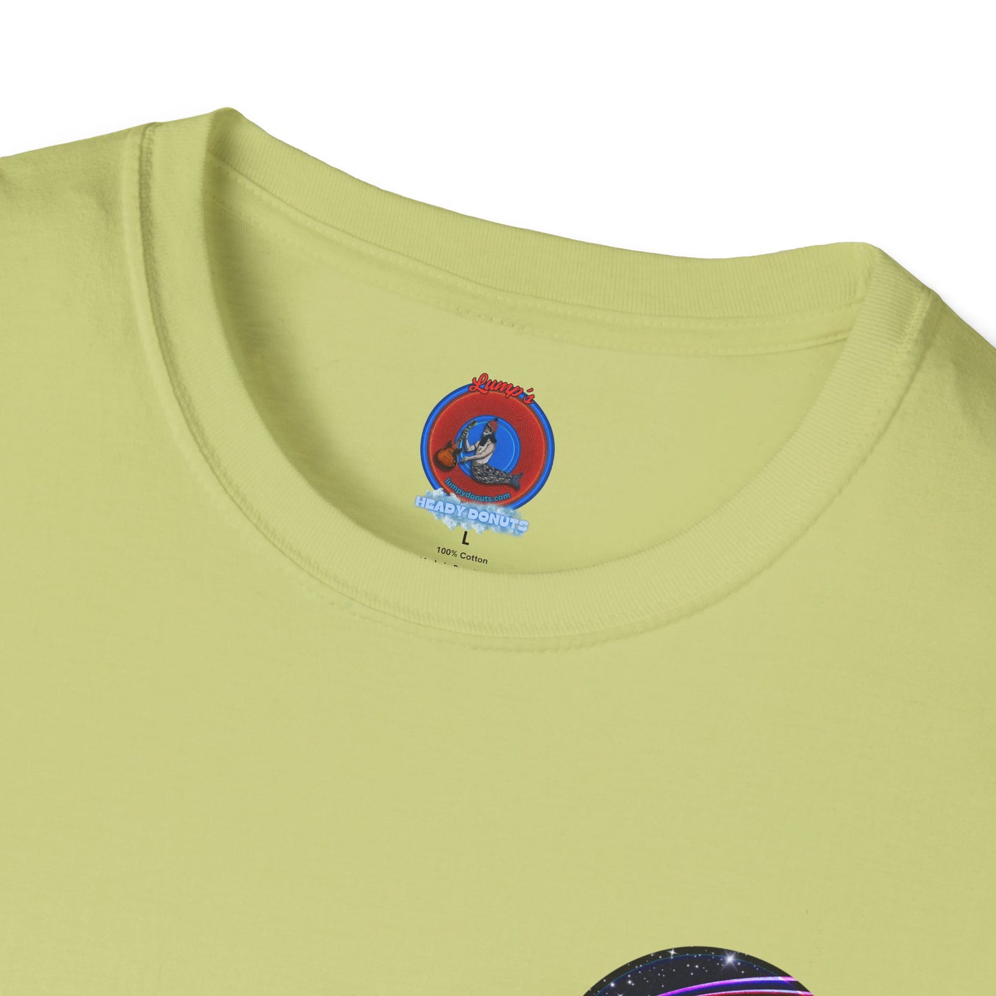 Classic Donut Tee - Unisex Soft-Style - "Halley's Caddy" - series 1.0  - variant 2 - black/picture donut