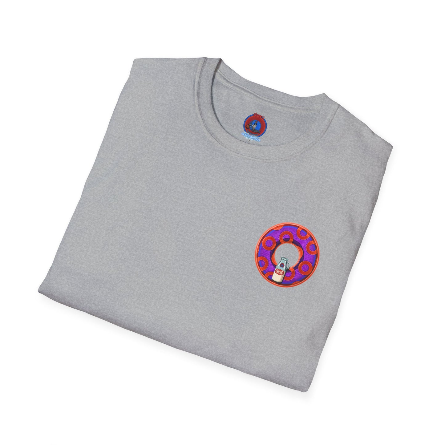 Classic Donut Tee - Unisex Soft-Style - "Wooked Cream - YEMSG Donut " -purple/red rustic paradox donut - variant 6