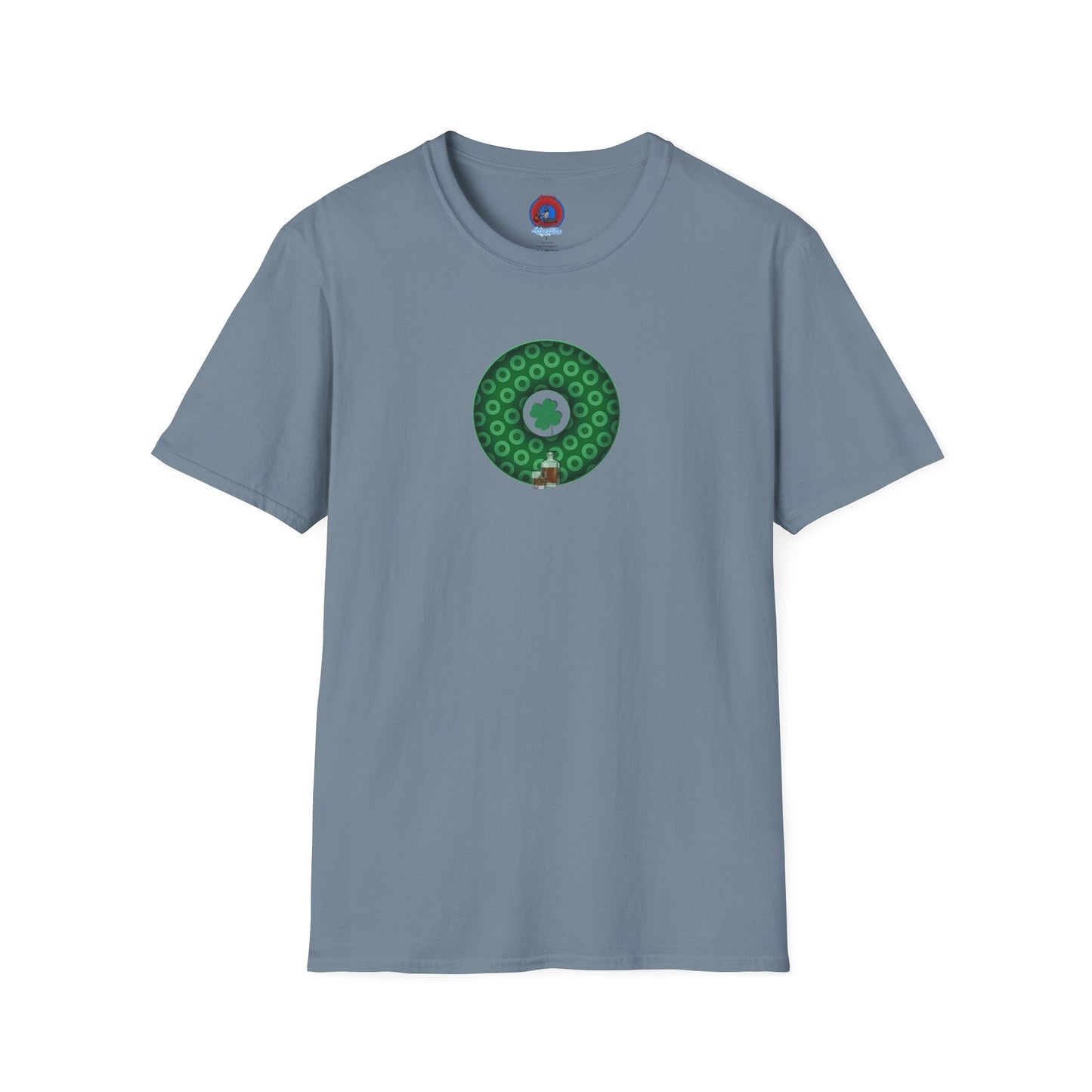 Classic Donut Tee - Unisex Soft-Style - "Patron Saint of Donuts" - St. Patrick's Day Donut - w/whiskey - holiday edition - variant 2