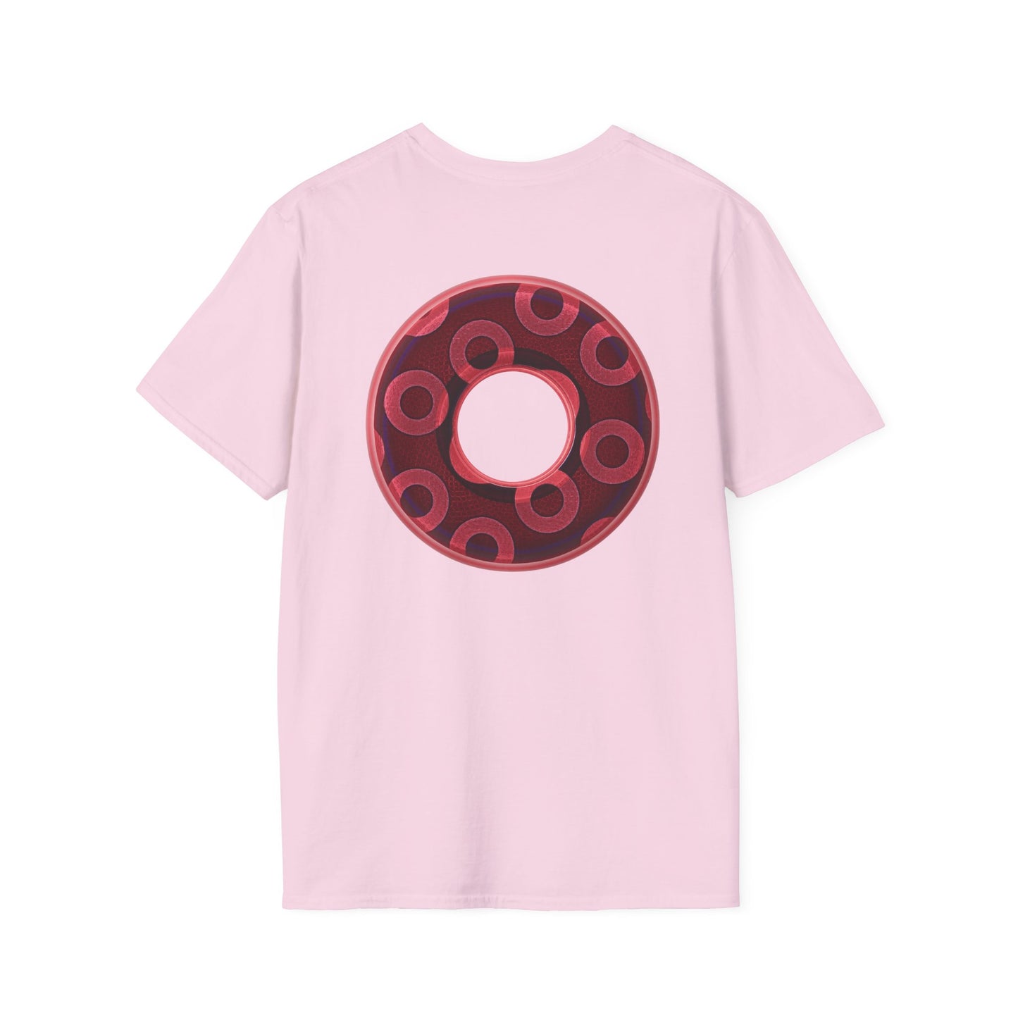 Plain Donuts/Unisex Soft-Style - "Plain Rustic Paradoxical Donuts" - magenta/burgundy donuts