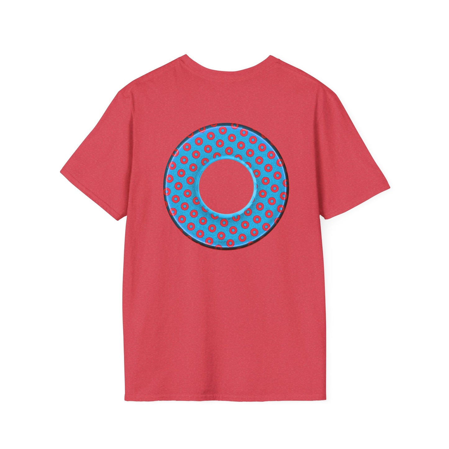 Plain Donuts/Unisex Soft-Style - "Plain Electric Paradoxical Donuts" - light blue/red donuts