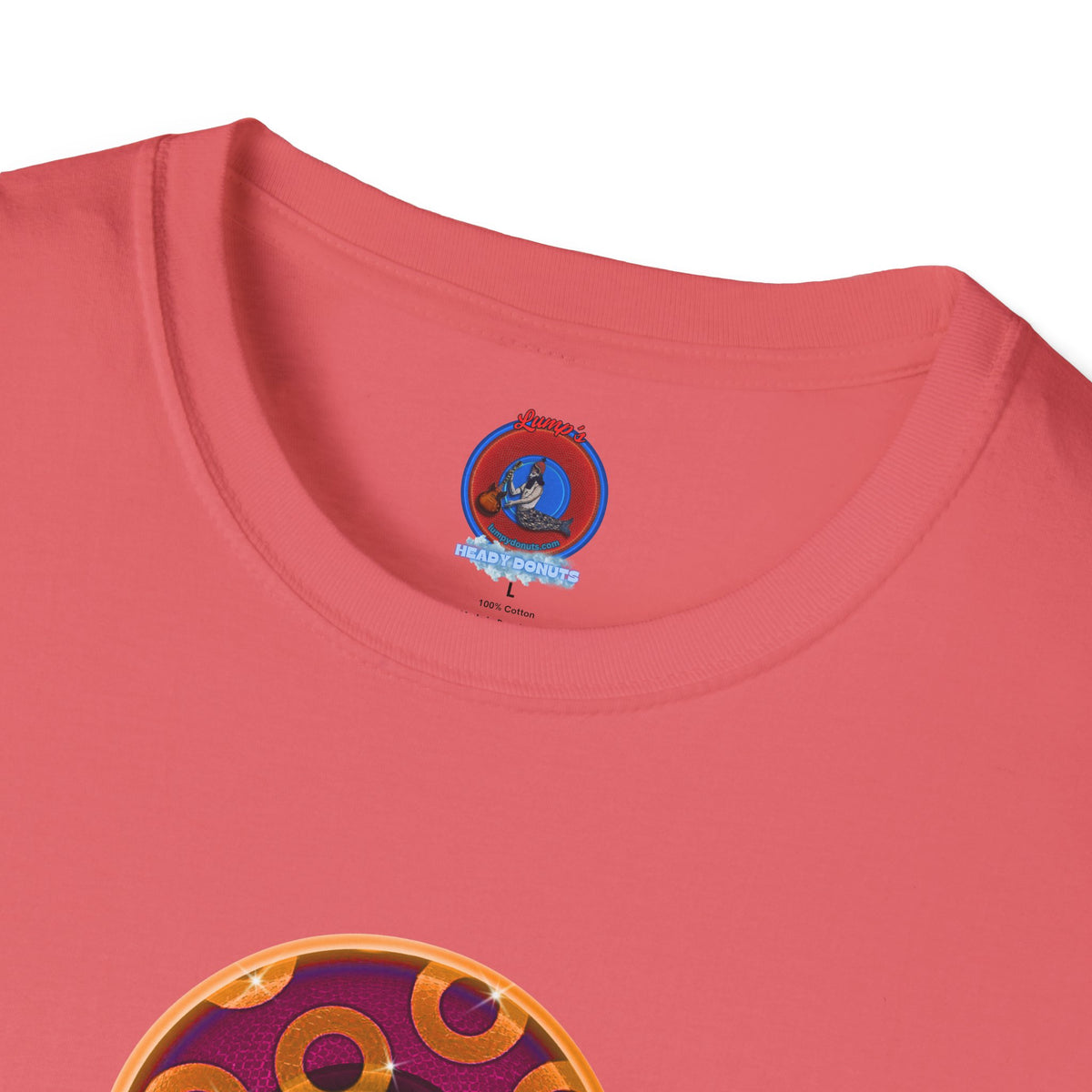 Classic Donut Tee - Unisex Soft-Style - "Princely Wooked Cream - YEMSG Donut " - burgundy/orange rustic paradox donut - variant 1