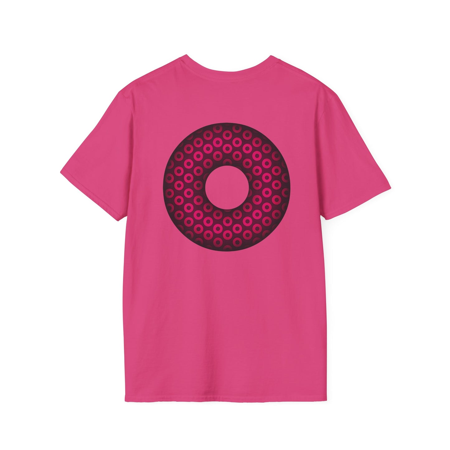 Plain Donuts/Unisex Soft-Style - "Plain Paradoxical Grided Donuts" - pink/burgundy donuts