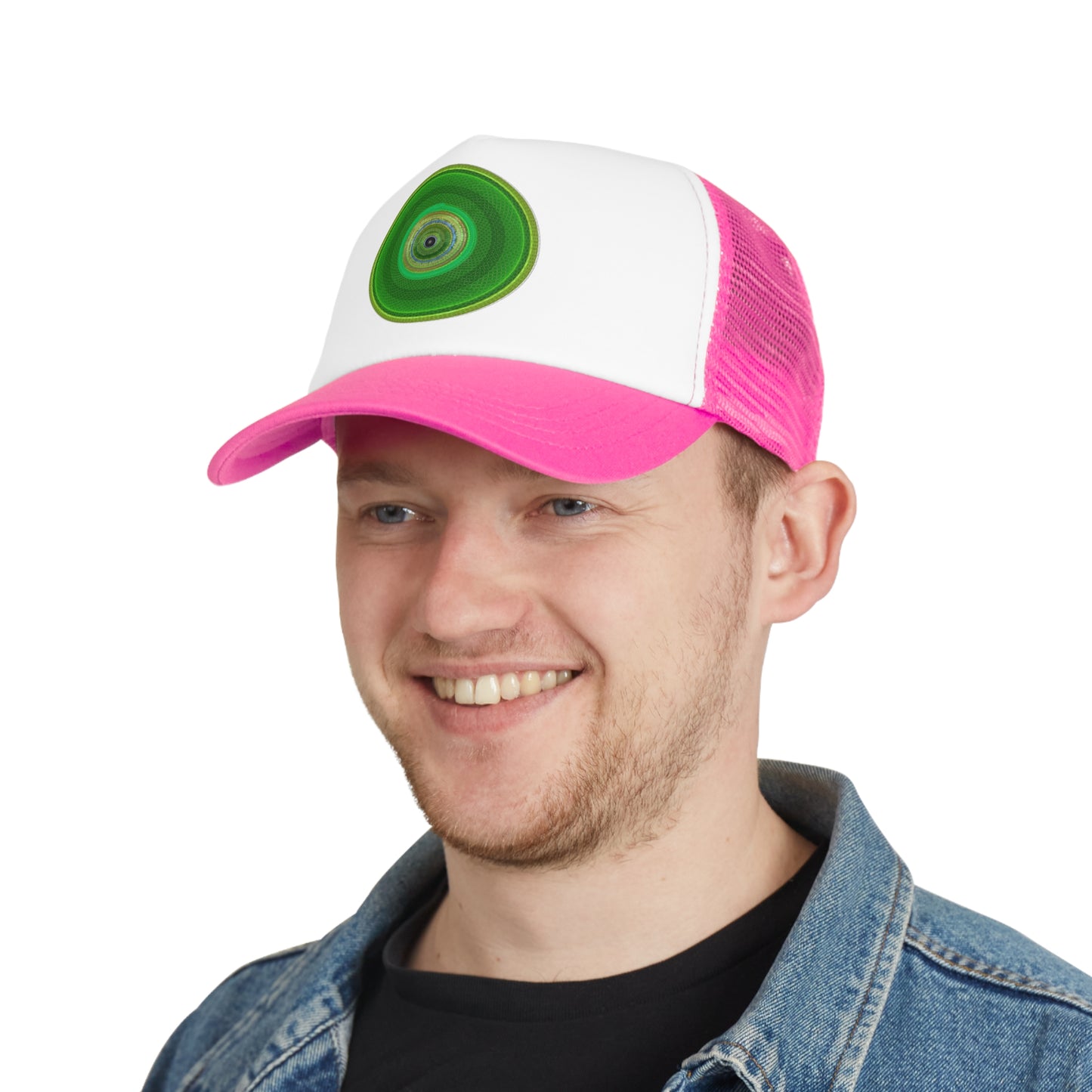 Lumpy Trucker Hat - "The Donut of Grace's Ascending" - green donut
