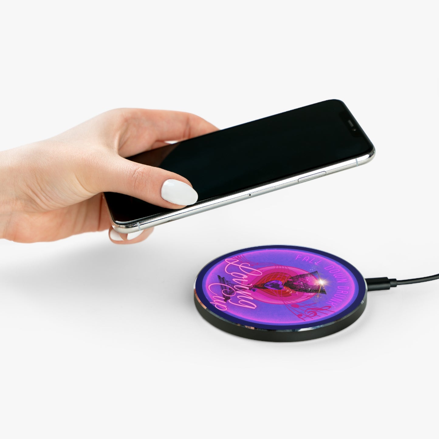 The Flow - Wireless Lumpy Donut Chargers - "The Loving Wireless Donut Charger" - vivid magenta donut - [*charitable donut]