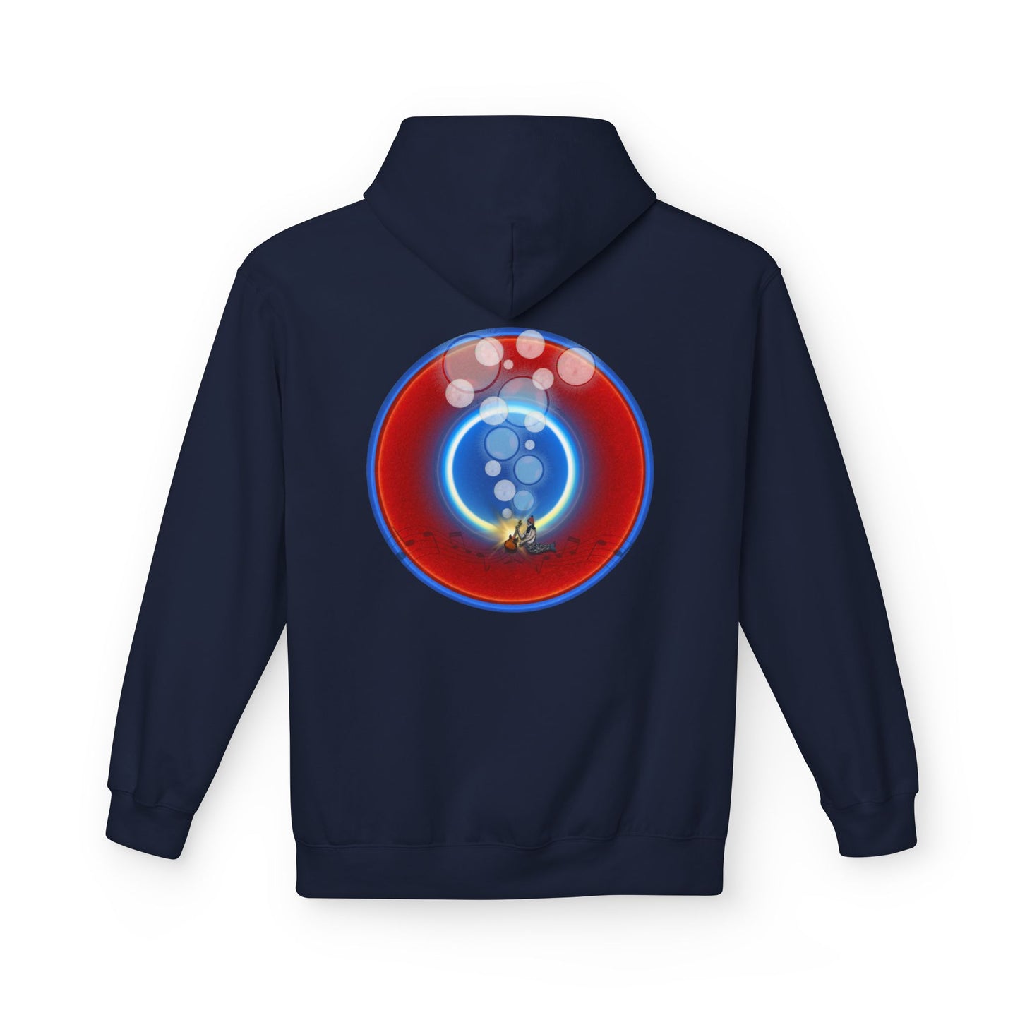 Fleece Harry Hoodies [Midweight Soft-style] - "The Bubbler's Donut" - w/rustic red donuts