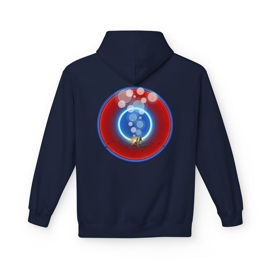 Fleece Harry Hoodies [Midweight Soft-style] - "The Bubbler's Donut" - w/rustic red donuts