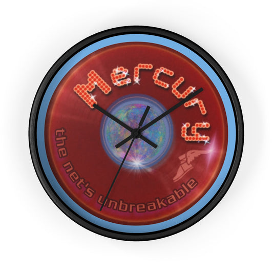 Lumpy Wall Clock - "Donuts of the Gods" - variant 4 - red vivid donut w/dark royal blue background