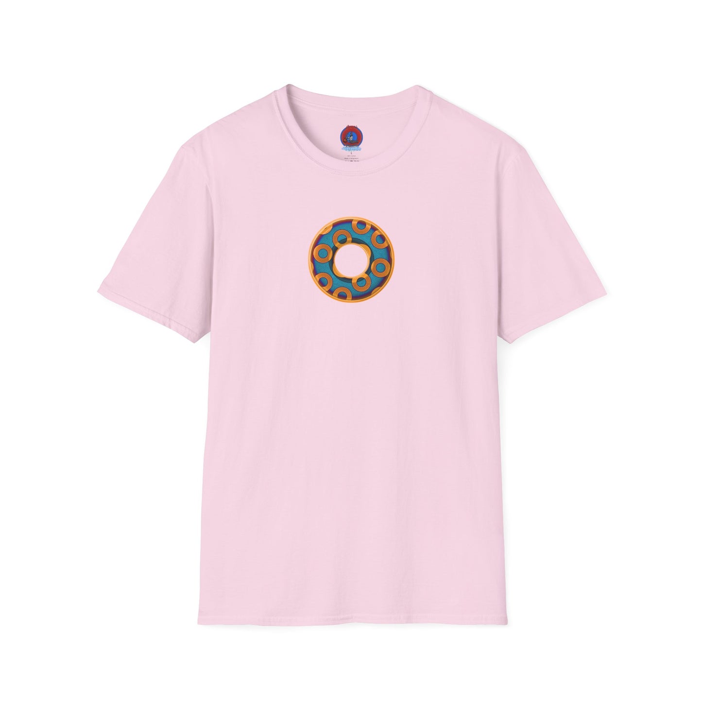 Plain Donuts/Unisex Soft-Style - "Plain Rustic Paradoxical Donuts" - light blue/orange donuts