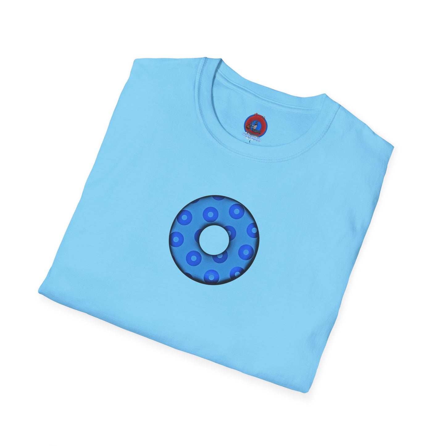 Plain Donuts/Unisex Soft-Style - "Plain Blimpy Paradoxical Donuts" - blue/light blue donuts