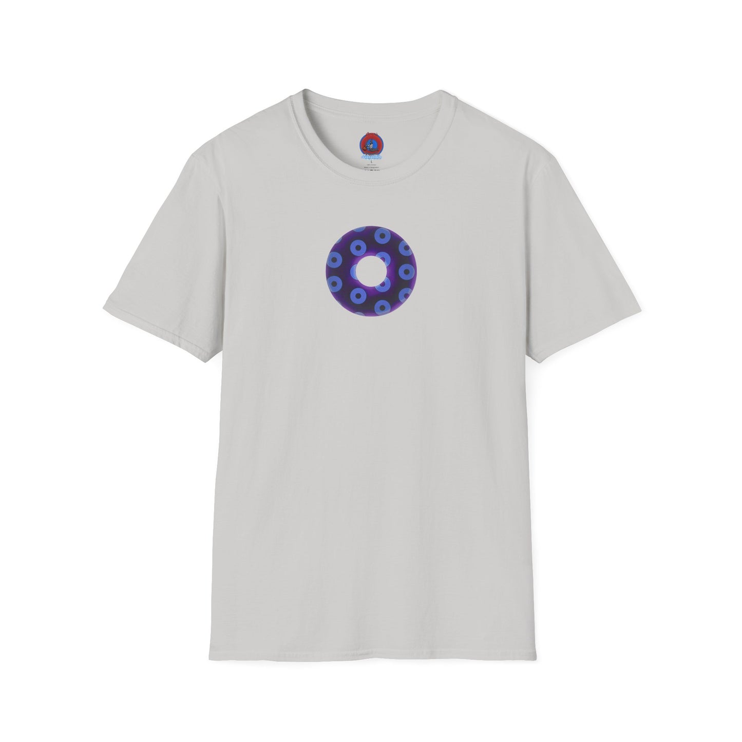 Plain Donuts/Unisex Soft-Style - "Plain Blimpy Paradoxical Donuts" - dark purple/Carolina blue donuts