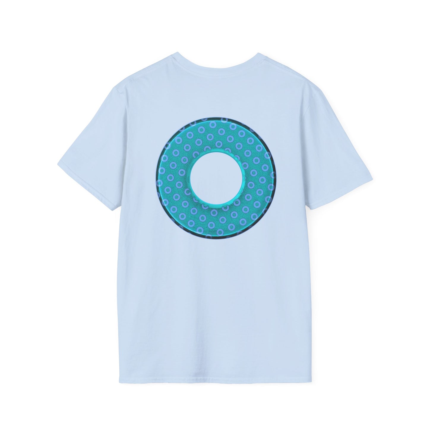 Plain Donuts/Unisex Soft-Style - "Plain Electric Paradoxical Donuts" - light teal/purple donuts
