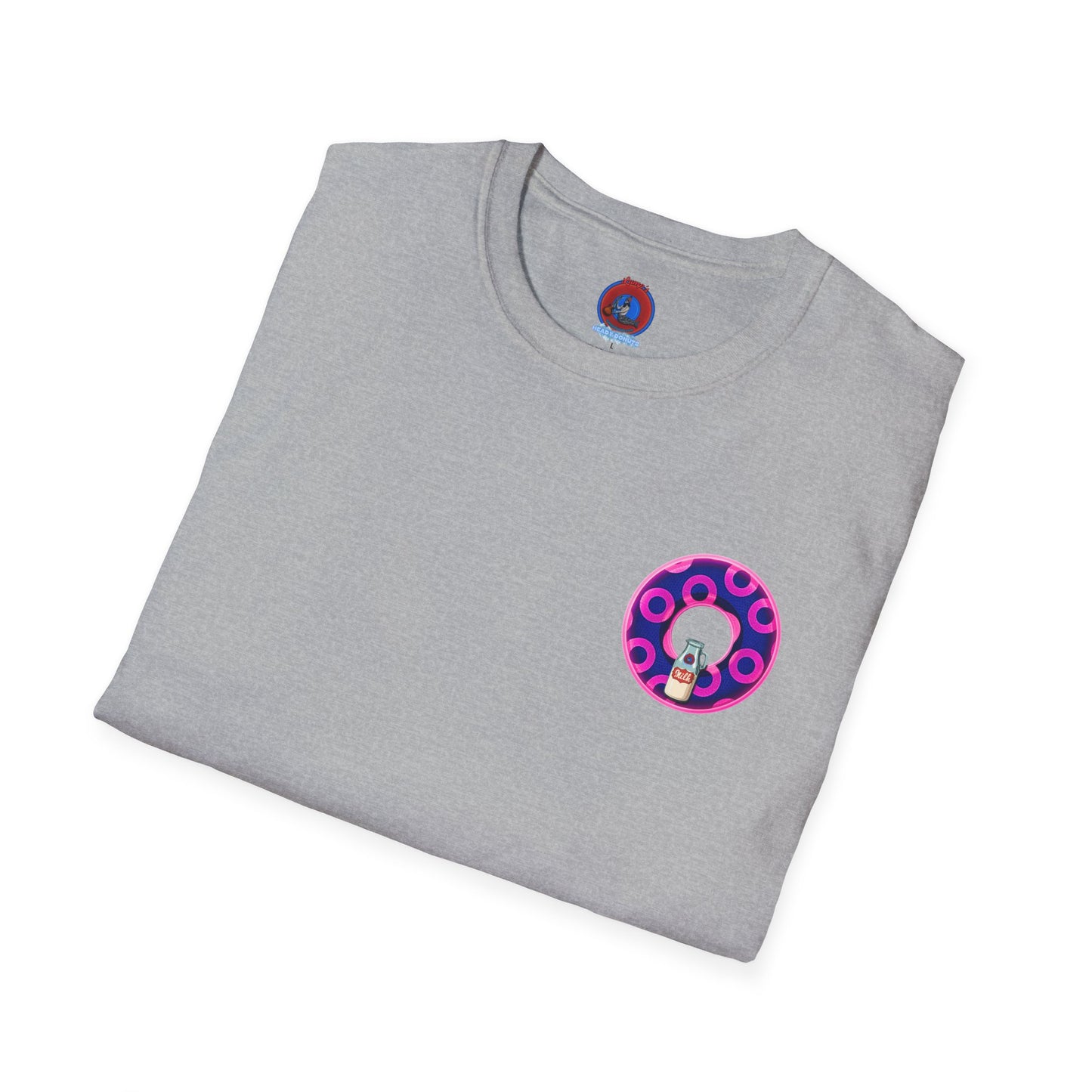 Classic Donut Tee - Unisex Soft-Style - "Wooked Cream - YEMSG Donut " -blue/pink rustic paradox donut - variant 5