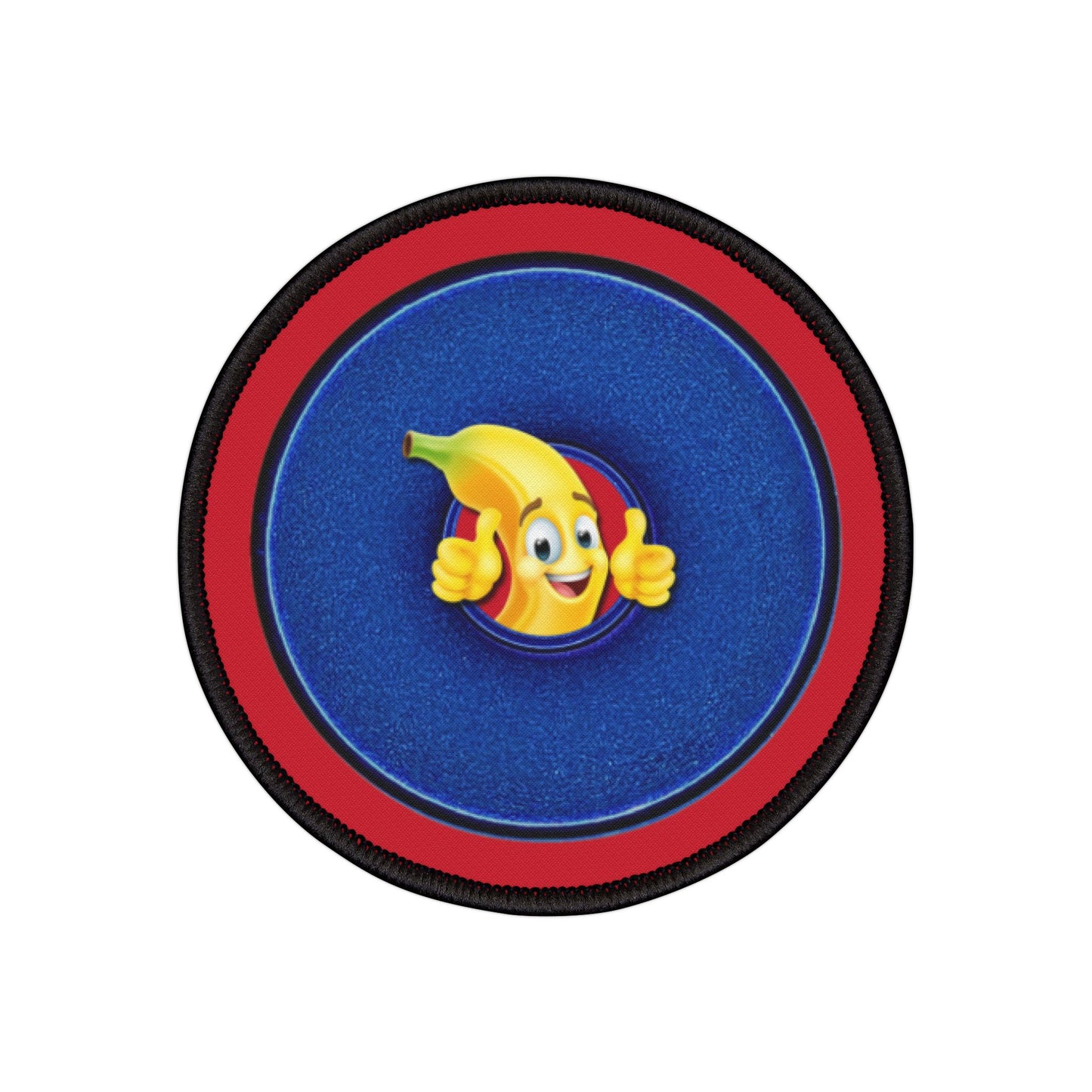 Iron-On Donut Patch - "Dis Sheet, it's Bananas" - variant 3 - blue donut