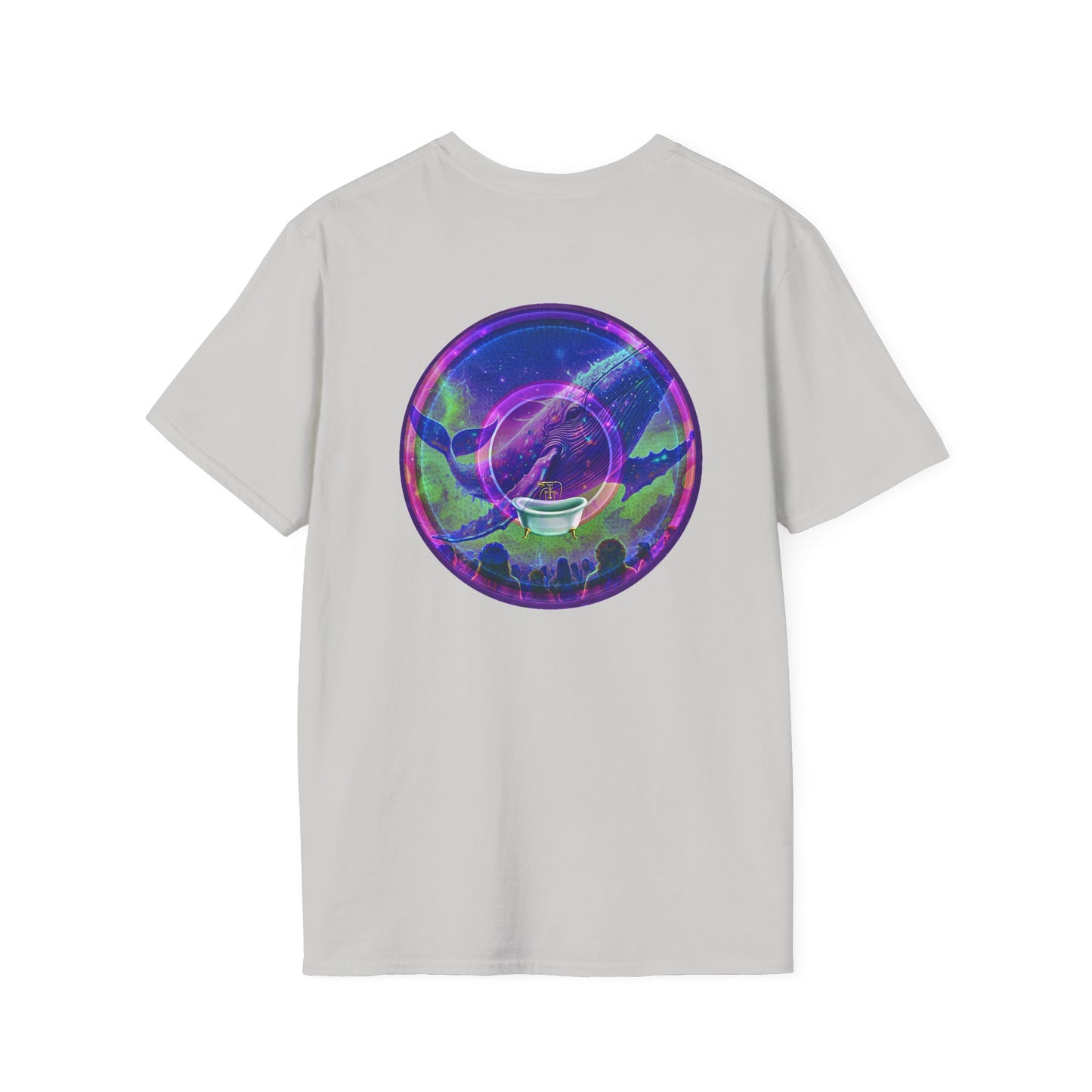 Classic Donut Tee - Unisex Soft-Style - "A Purple Humpback Whale of a Good Time" - variant 2 - purple picture donut