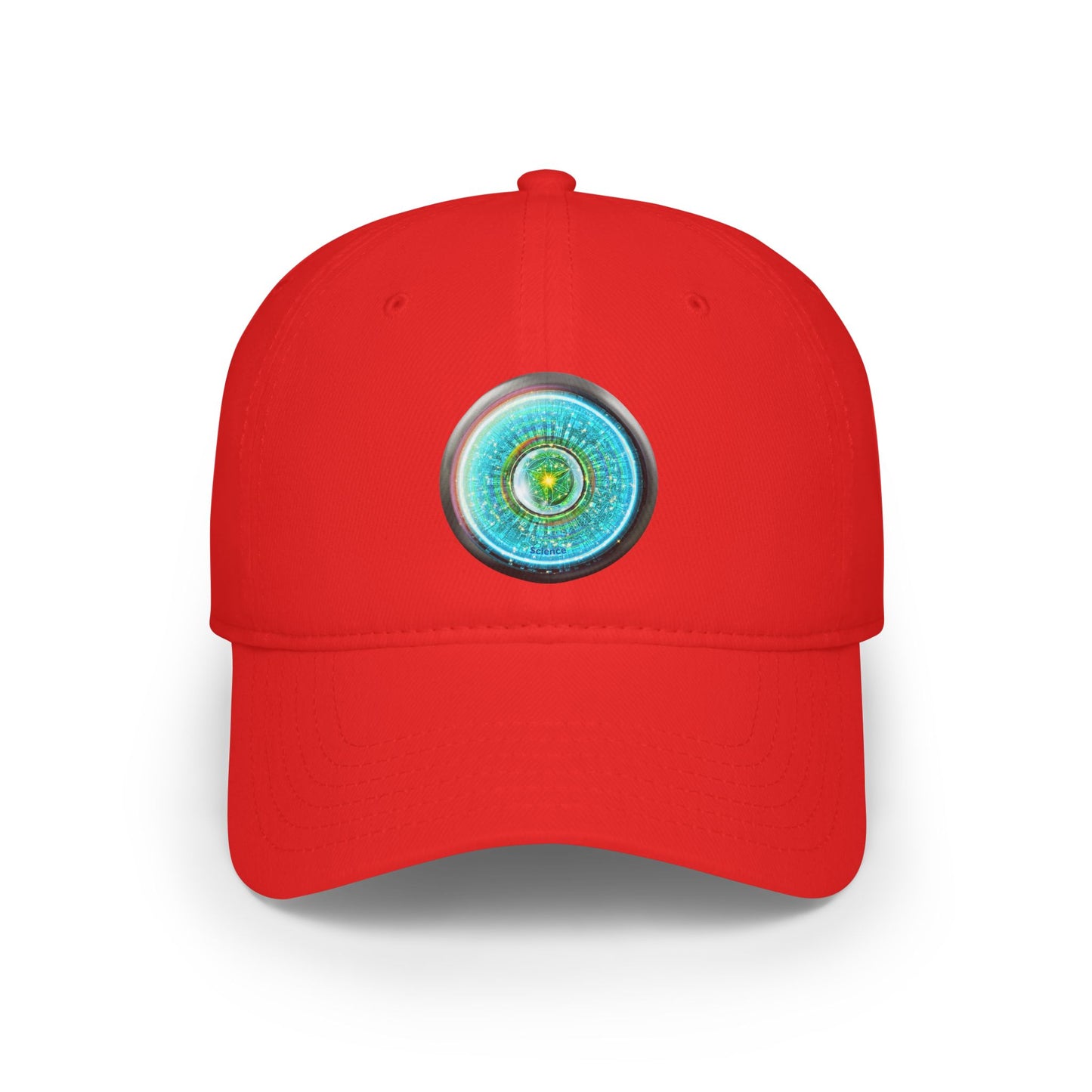 Lumpy Donut Baseball Cap - "Donut of Life Patch" - vivid turquoise tube donut w/ - variant 3
