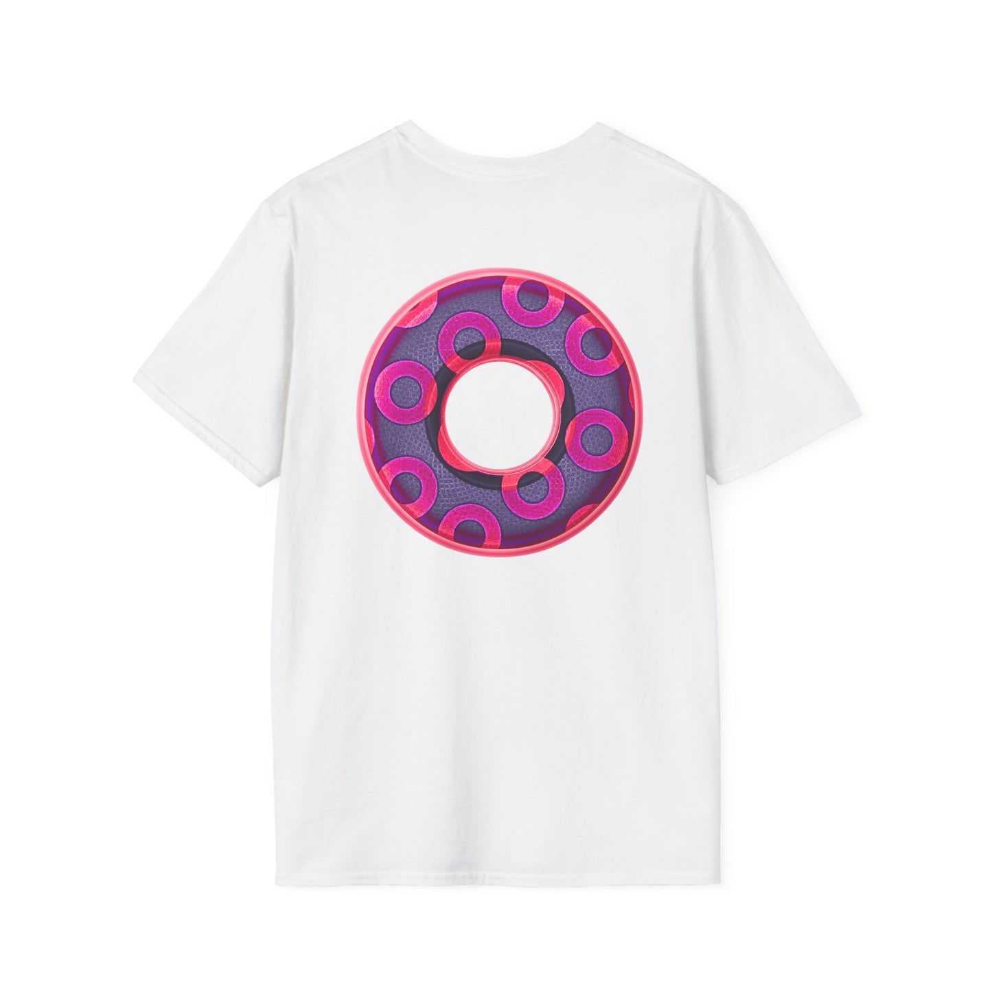 Plain Donuts/Unisex Soft-Style - "Plain Rustic Paradoxical Donuts" - magenta/dark purple donuts