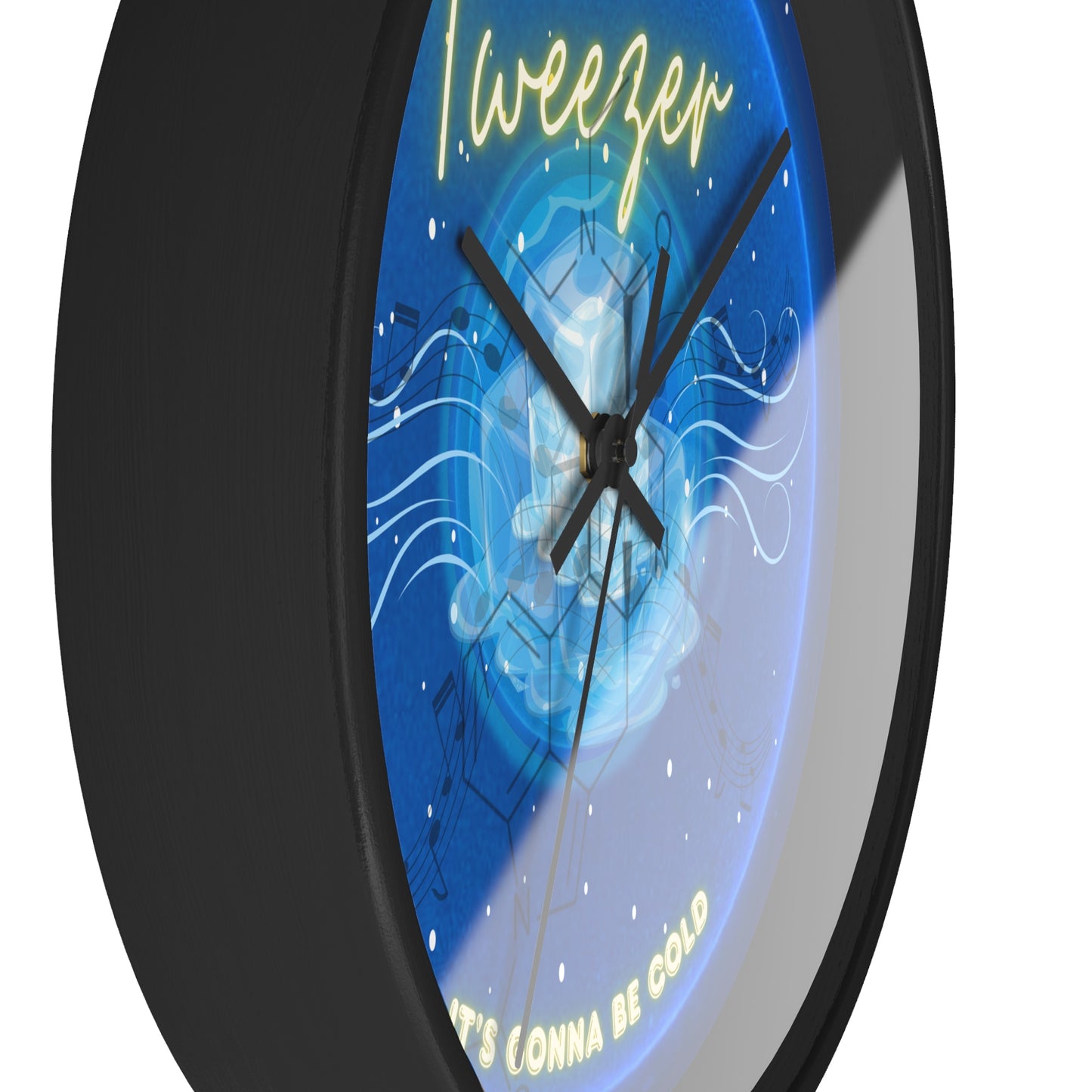 Lumpy Wall Clock - "The Donut Clock Reprised" - vivid blue donut w/dark blue background