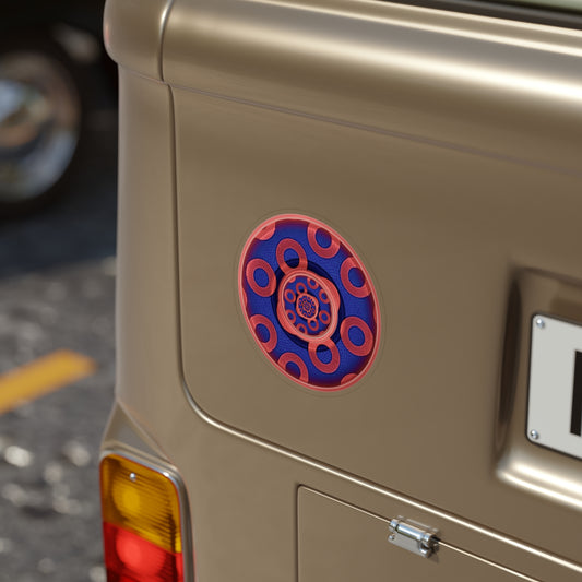 Donut Bumper/Outdoor Sticker - "Kaleidoscope Donut" - variant 2 - vortex - [Die-Cut] 6"x 6"
