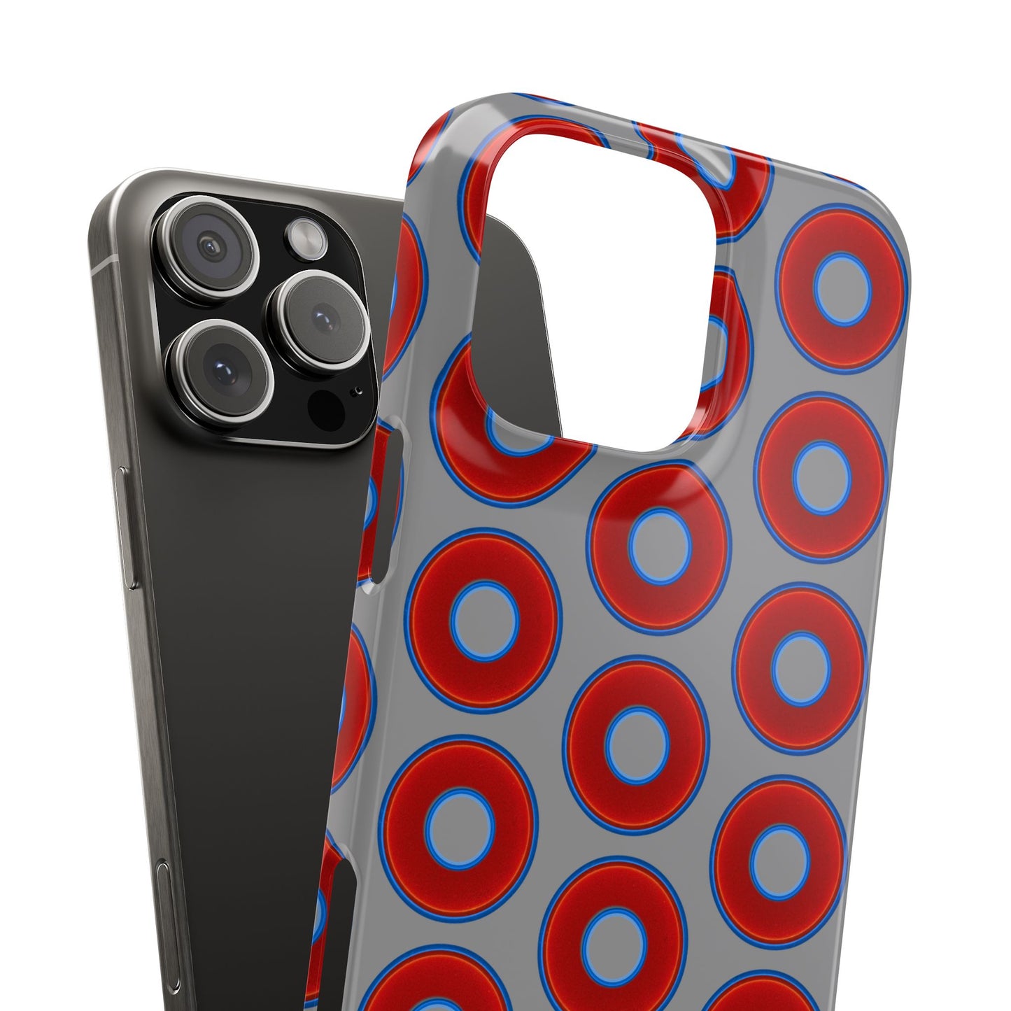 Donut Snap Case - red vivid donut print w/gray background