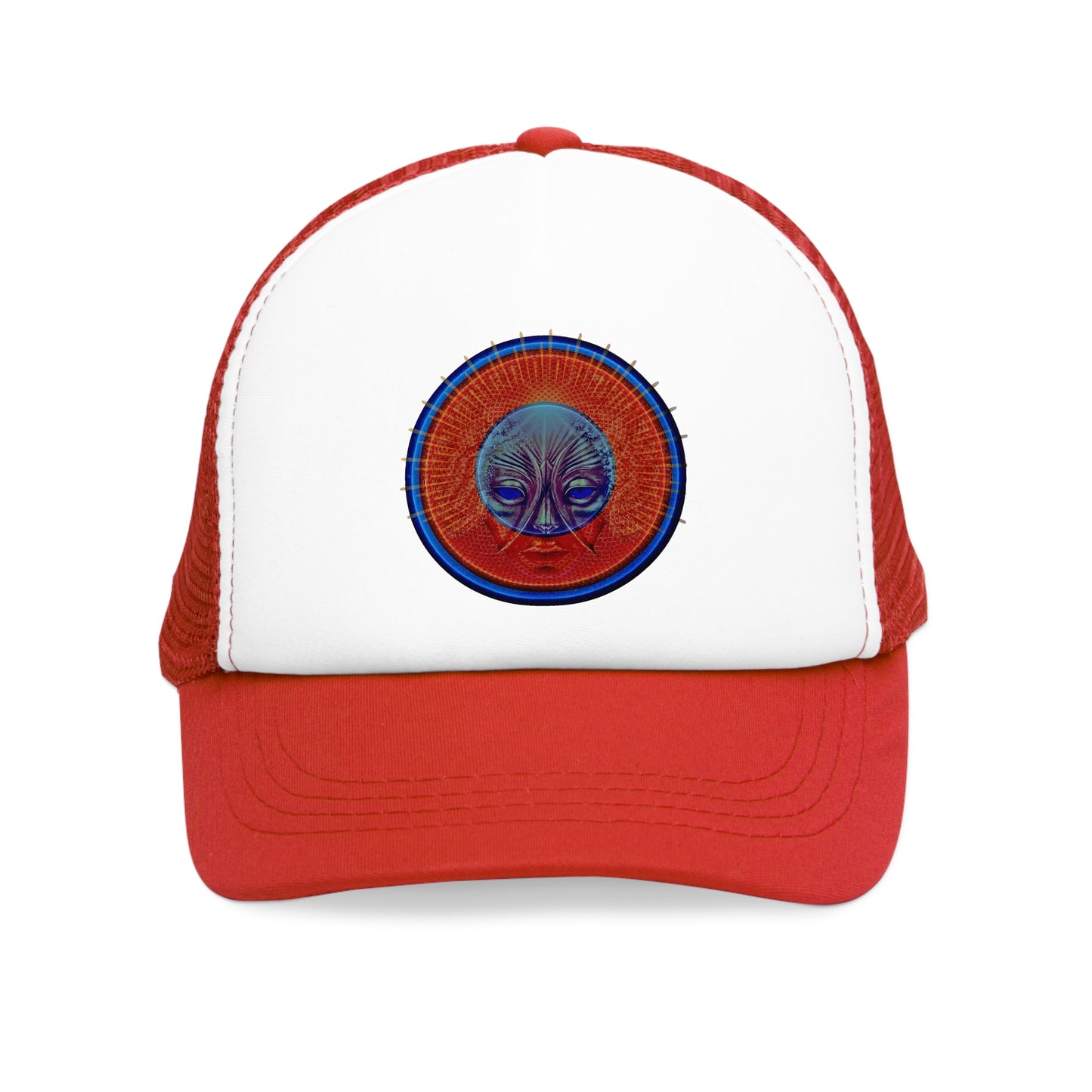 Lumpy Trucker Hat - "Conjurers of Awesome" - variant 2 - red donut