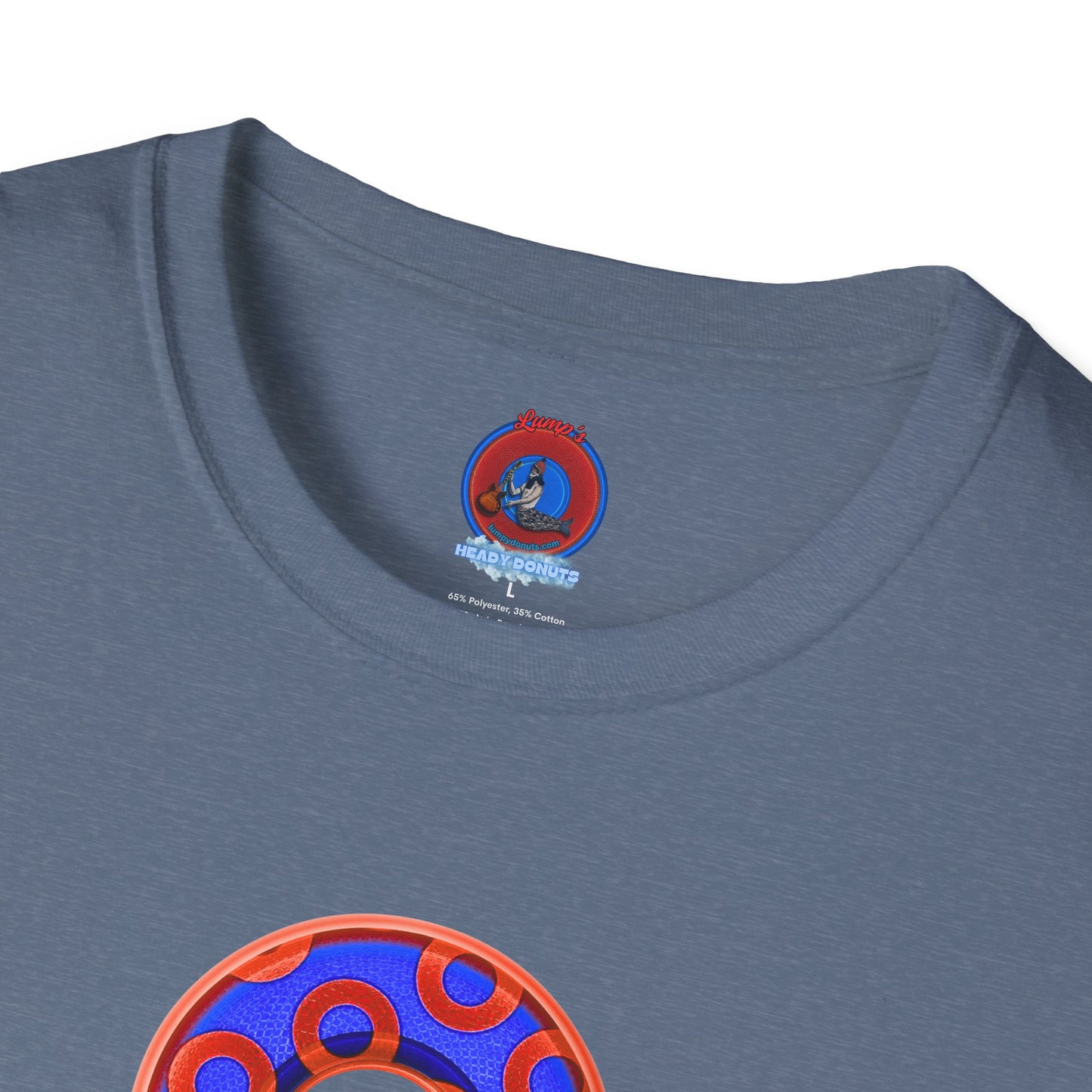 Plain Donuts/Unisex Soft-Style - "Plain Rustic Paradoxical Donuts" - electric blue/red donuts