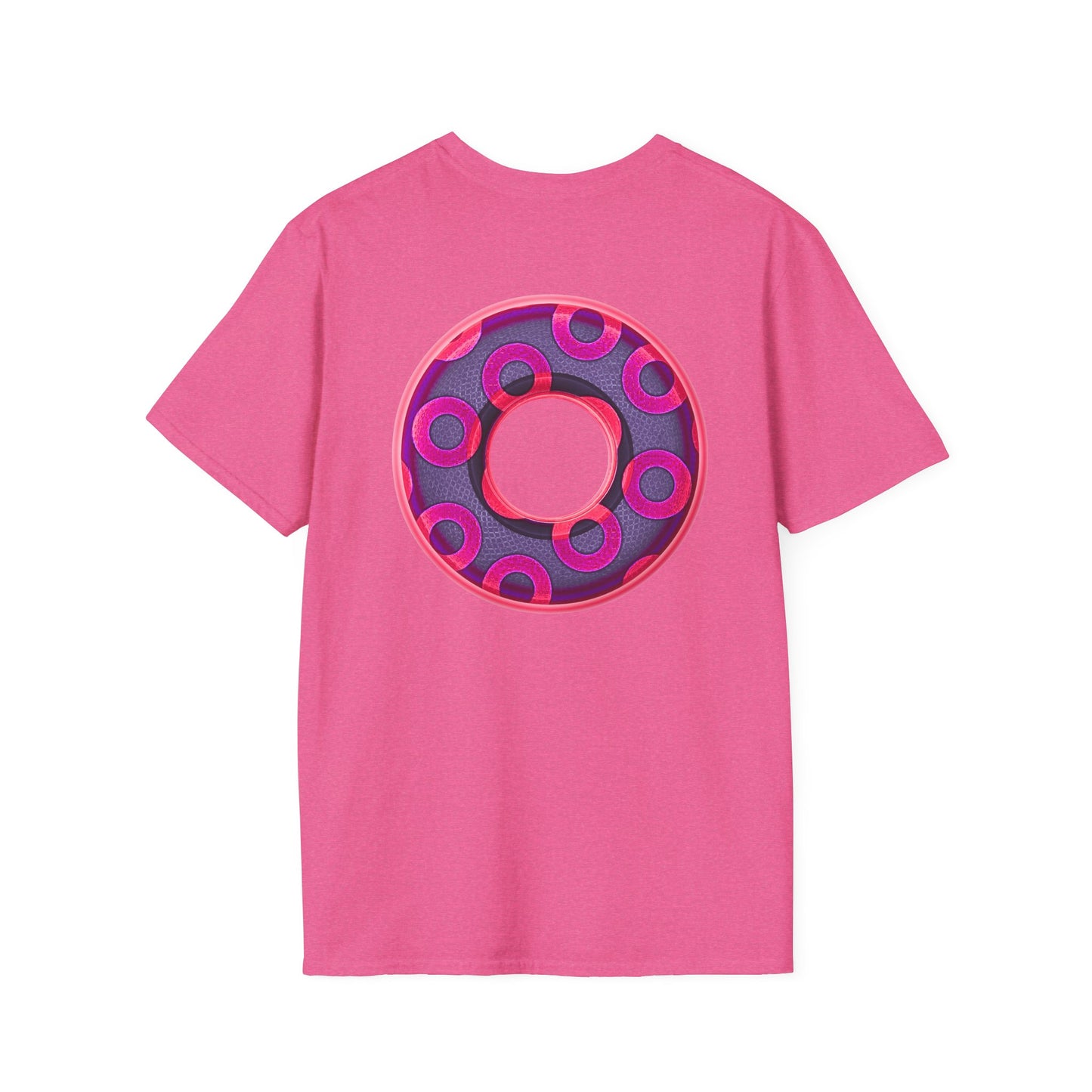 Plain Donuts/Unisex Soft-Style - "Plain Rustic Paradoxical Donuts" - magenta/dark purple donuts