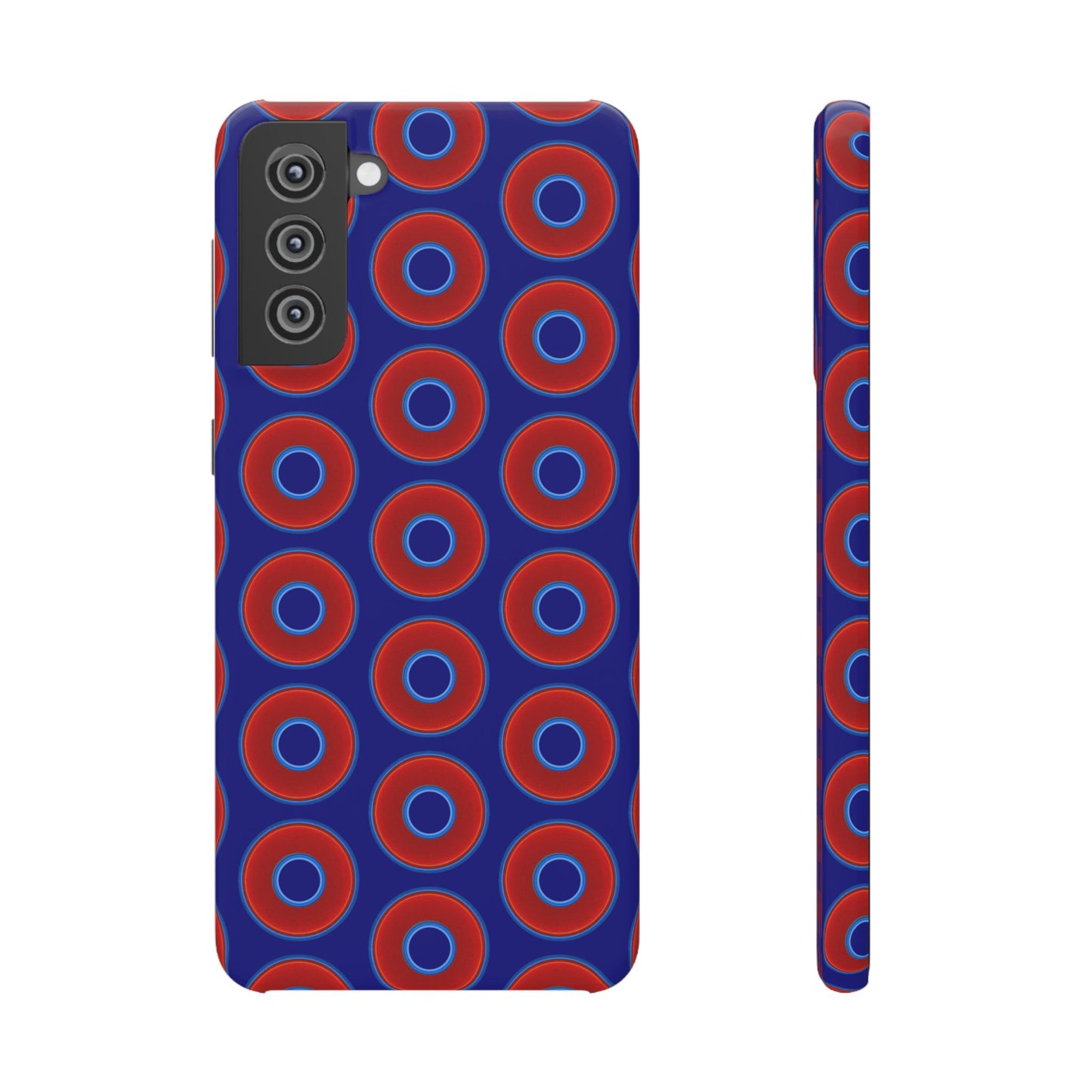 Lumpy Donut Snap Case - red vivid donut print w/vivid navy blue background
