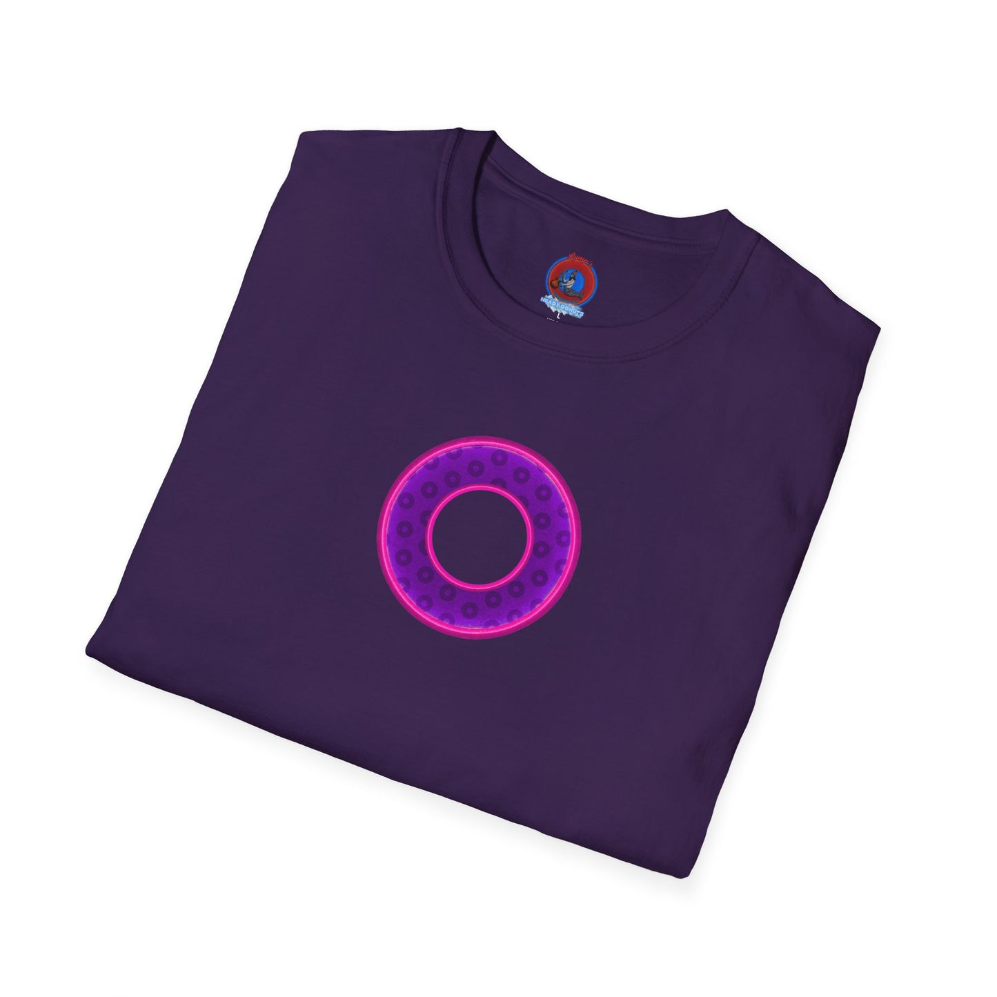 Plain Donuts/Unisex Soft-Style - "Plain Wide Mouthed Paradoxical Donuts" - dark purple/bright magenta donuts