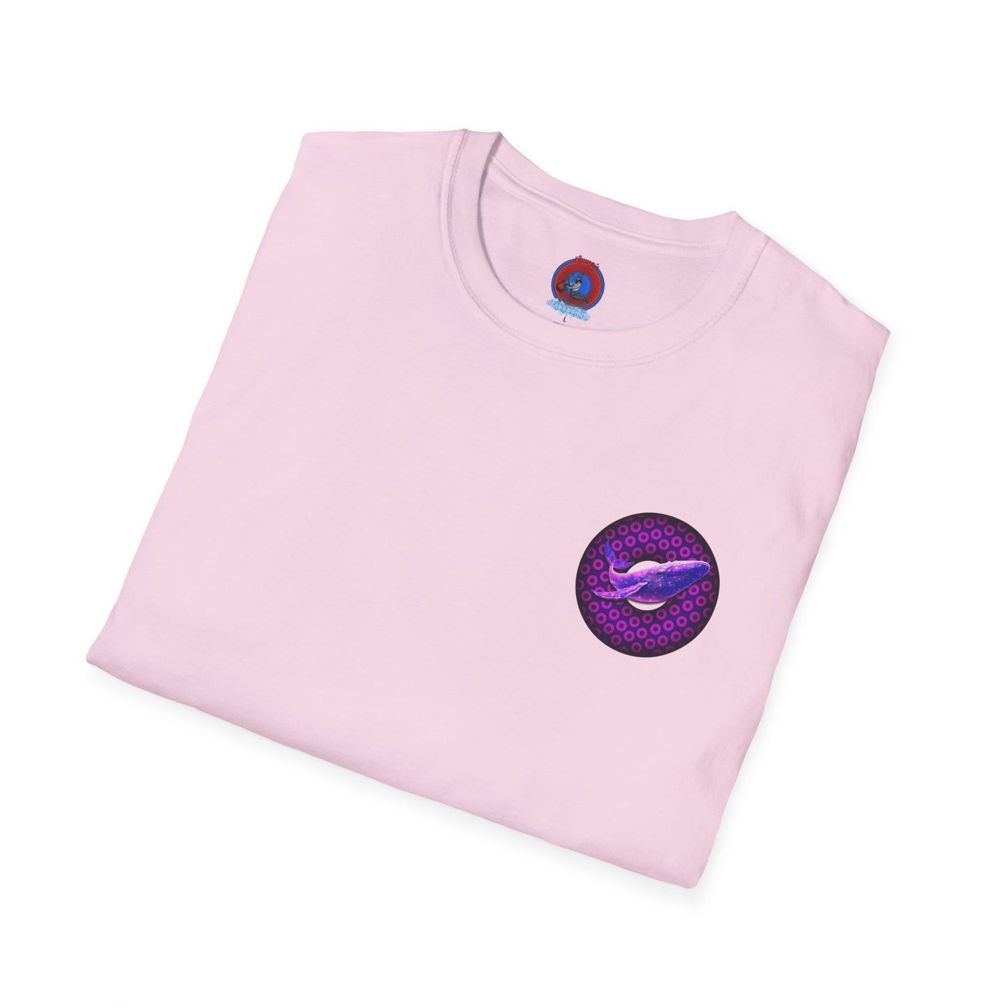 Classic Donut Tee - Unisex Soft-Style - "A Purple Humpback Whale of a Good Time" - variant 1 - purple paradoxical donut