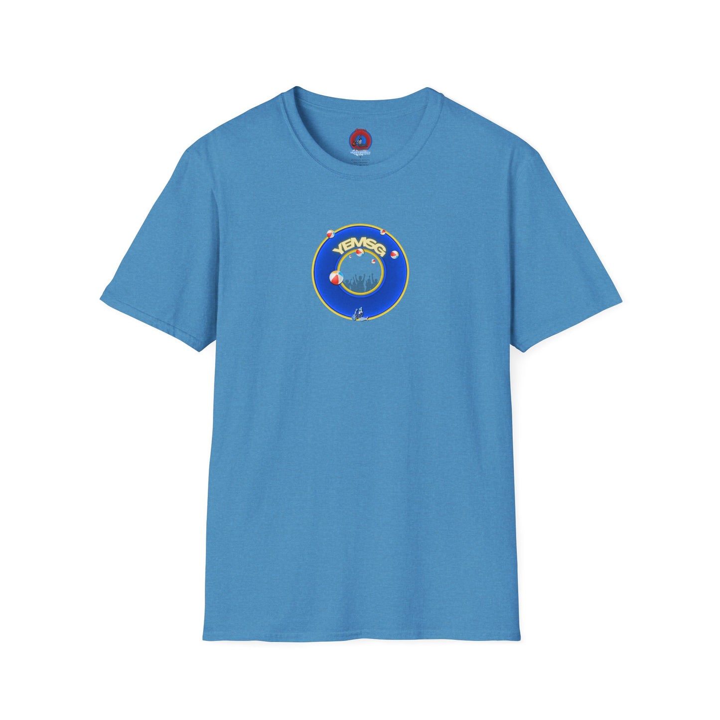 Donut Tee - Unisex Soft-Style - "The Donut's Secret Ingredient? MSG" - vivid blue/yellow donut - variant 2