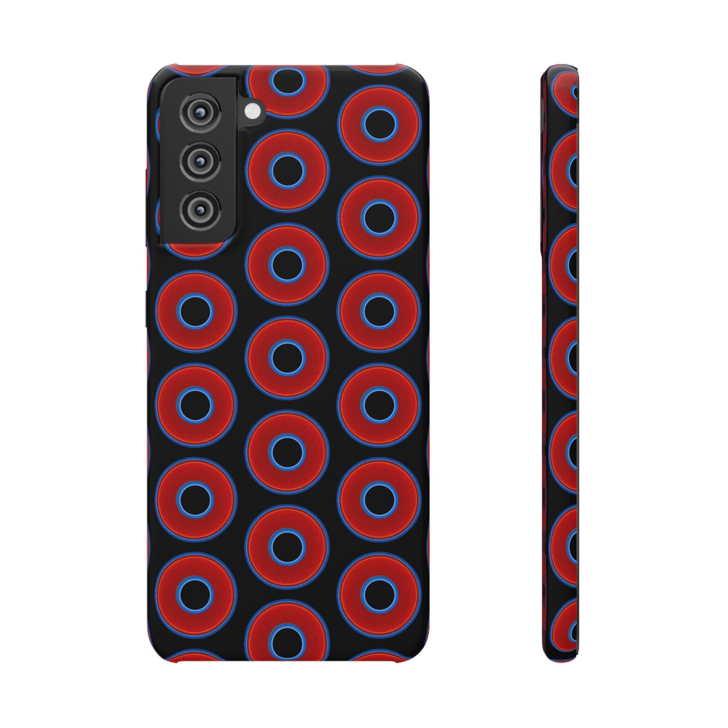 Lumpy Donut Snap Case - red vivid donut print w/black background